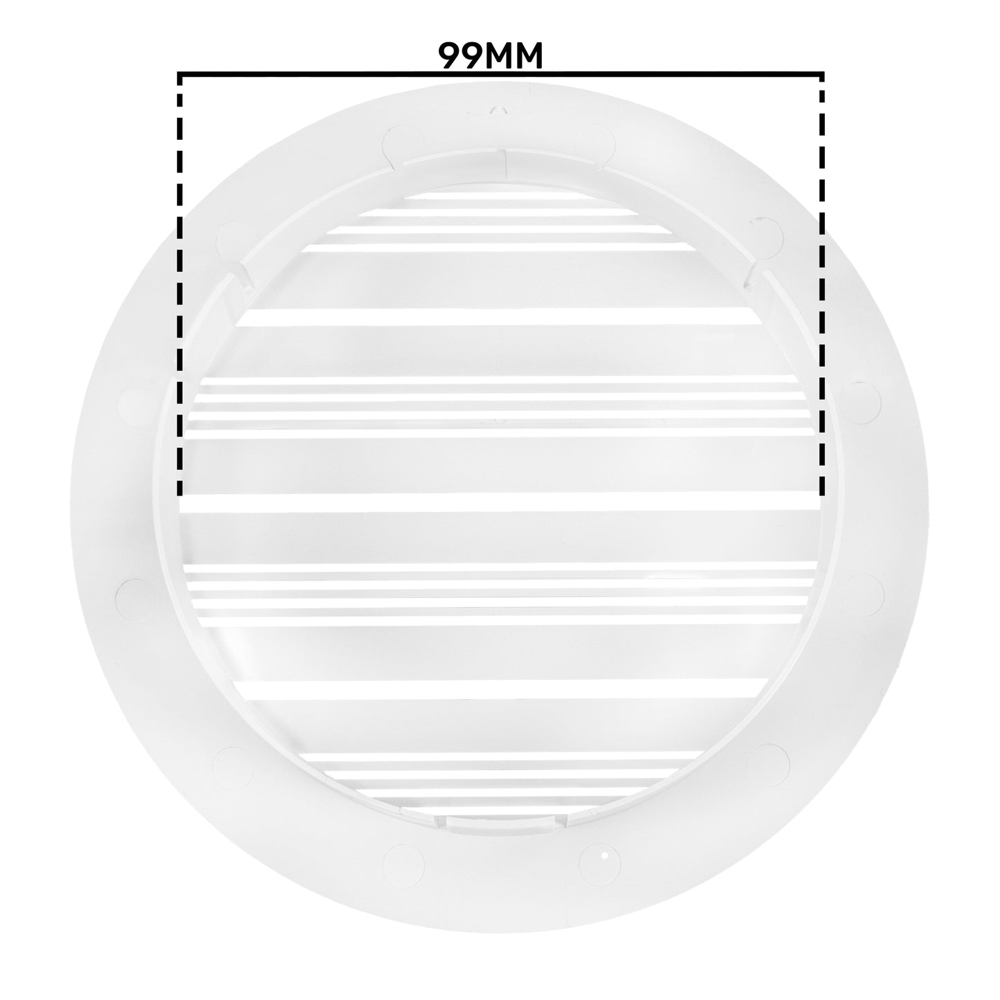 Louvre Vent Round Bella 100mm White DIY Tool Accessory Home and Garden Use