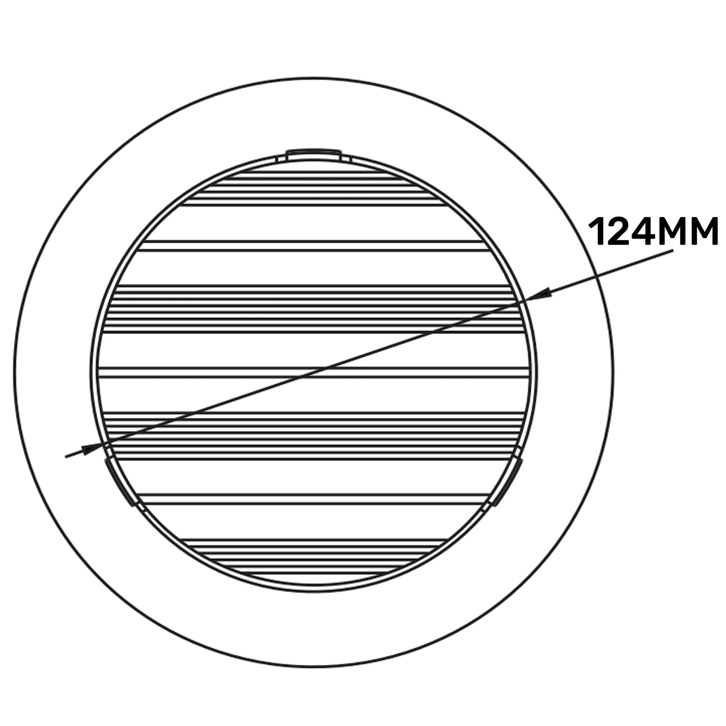 Louvre Vent Round Bella 125mm White DIY Tool Accessory Home and Garden Use