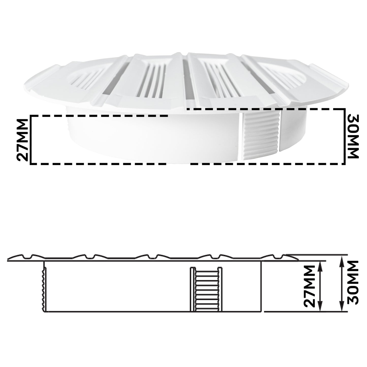 Louvre Vent Round Bella 125mm White DIY Tool Accessory Home and Garden Use