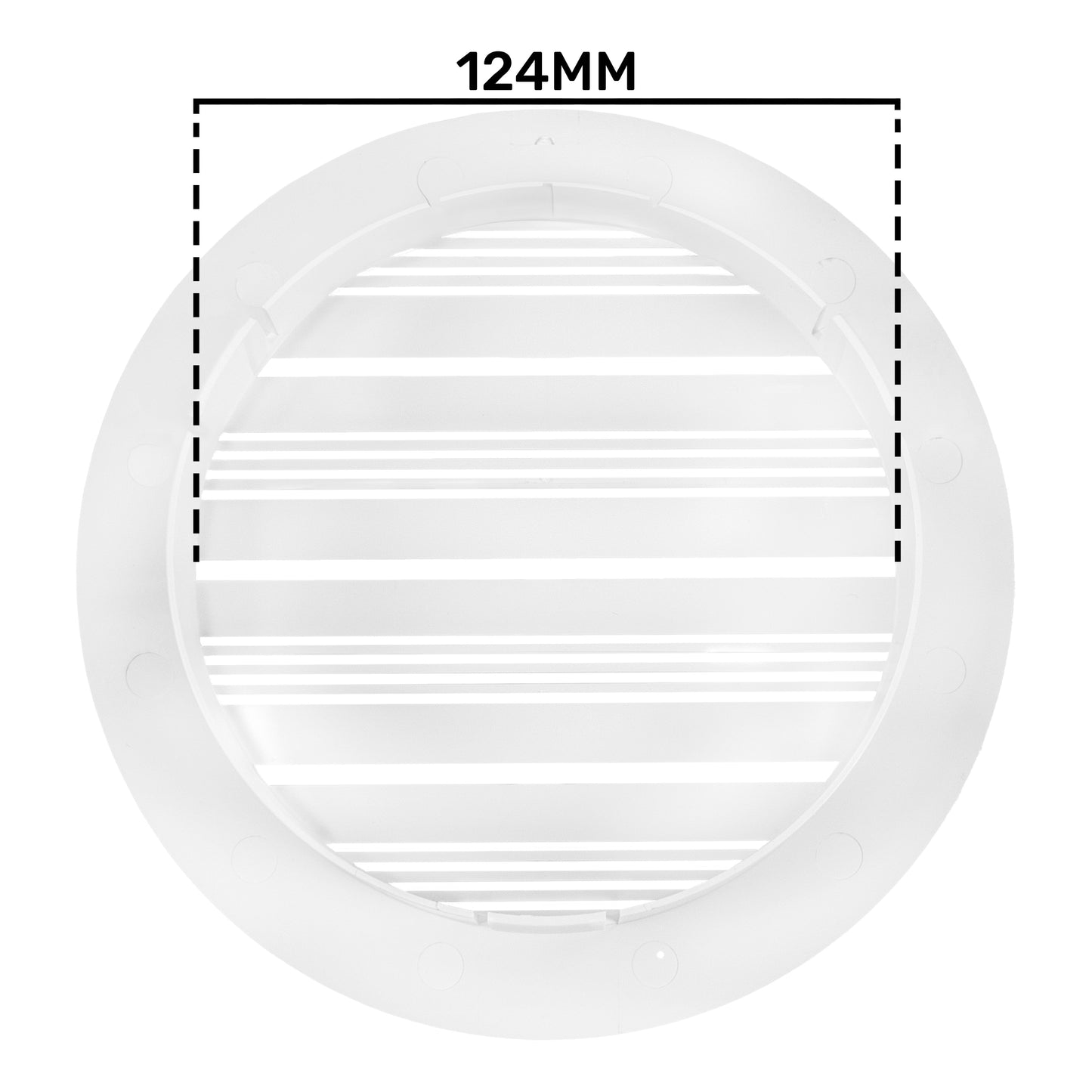 Louvre Vent Round Bella 125mm White DIY Tool Accessory Home and Garden Use