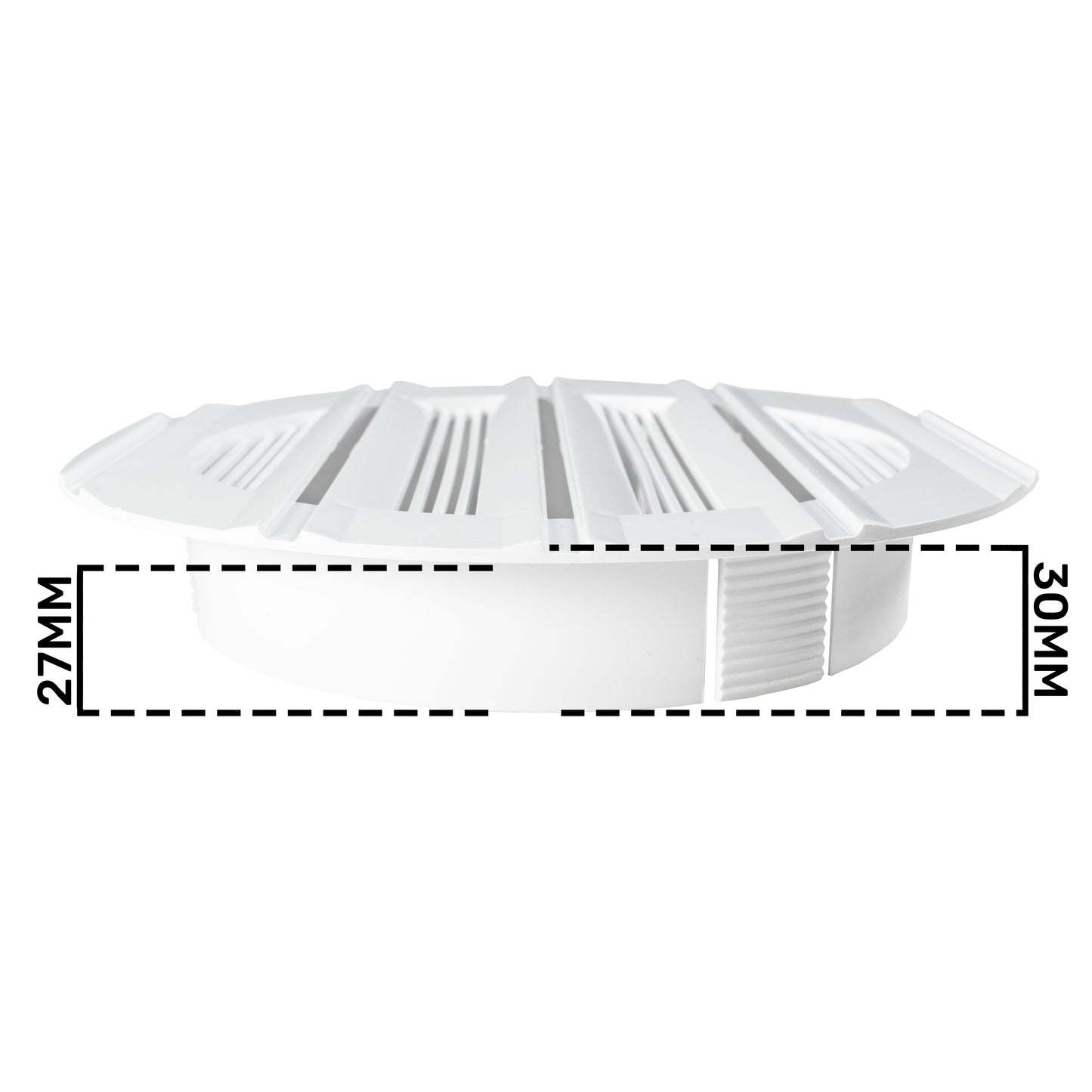 Louvre Vent Round Bella 125mm White DIY Tool Accessory Home and Garden Use
