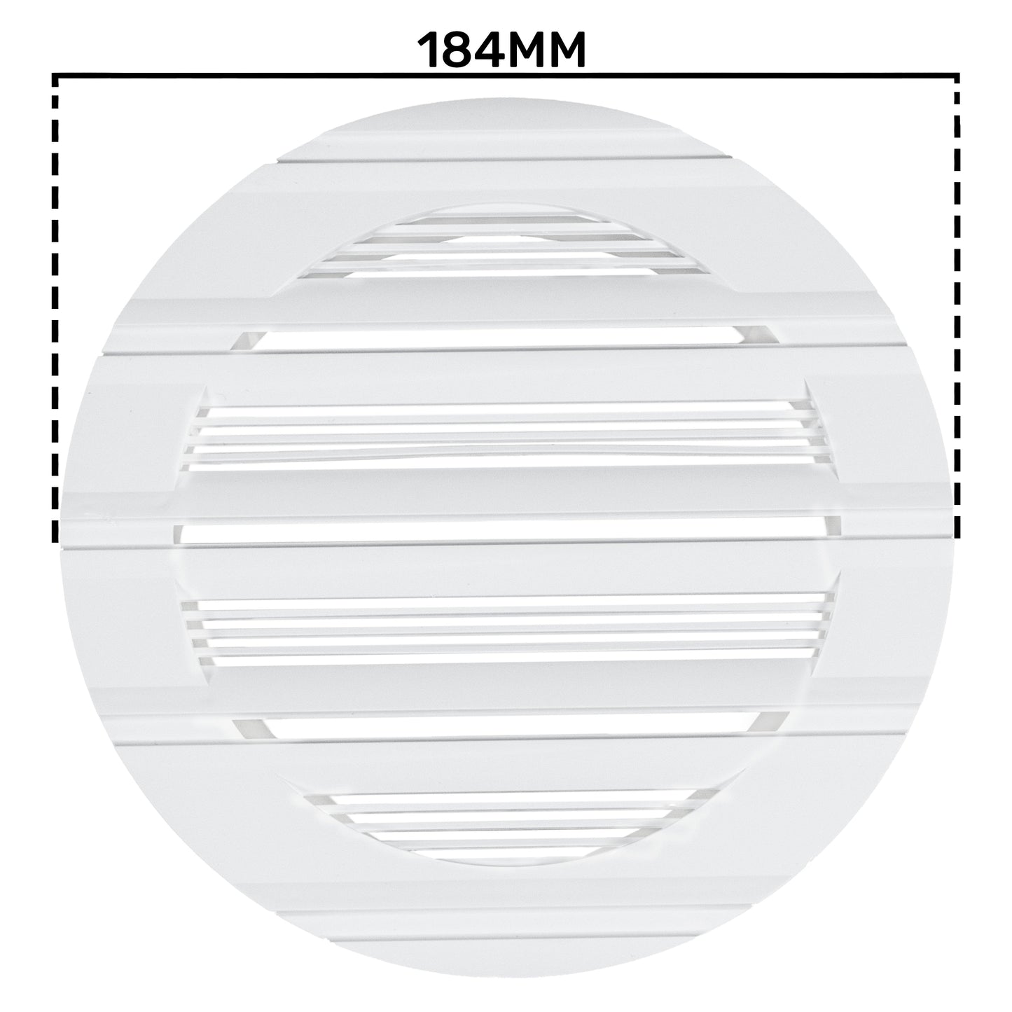 Louvre Vent Round Bella 150mm White DIY Tool Accessory Home and Garden Use