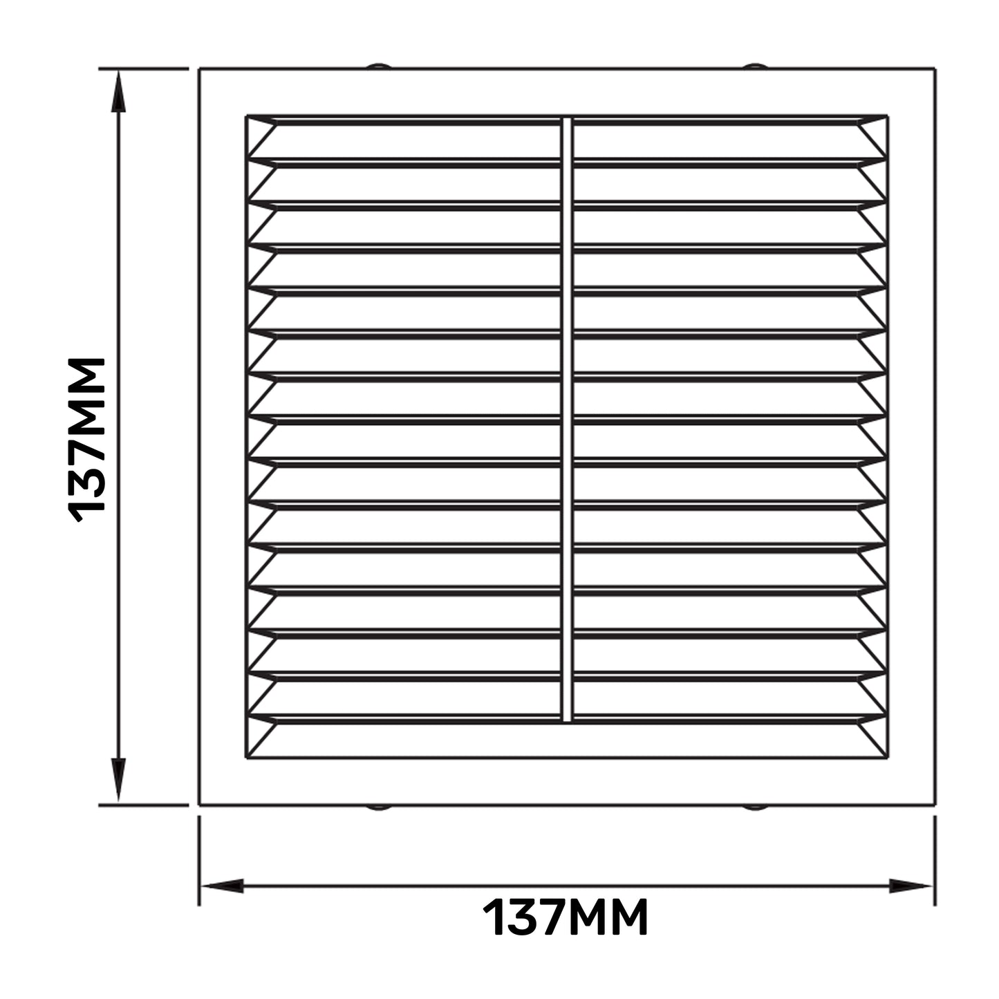 Louvre Vent D/140W 140mm X 140mm with Fly Screen for Home and Garden Use