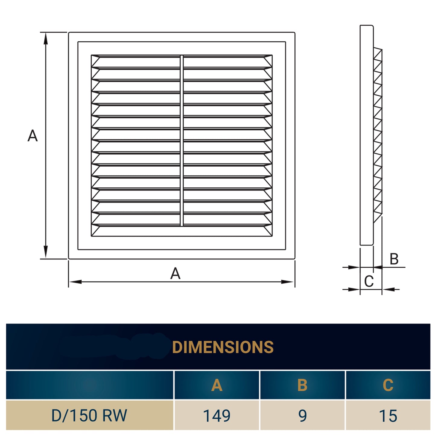 Louvre Vent D/150RW Classic 150mm DIY Tool Accessory Home and Garden Use