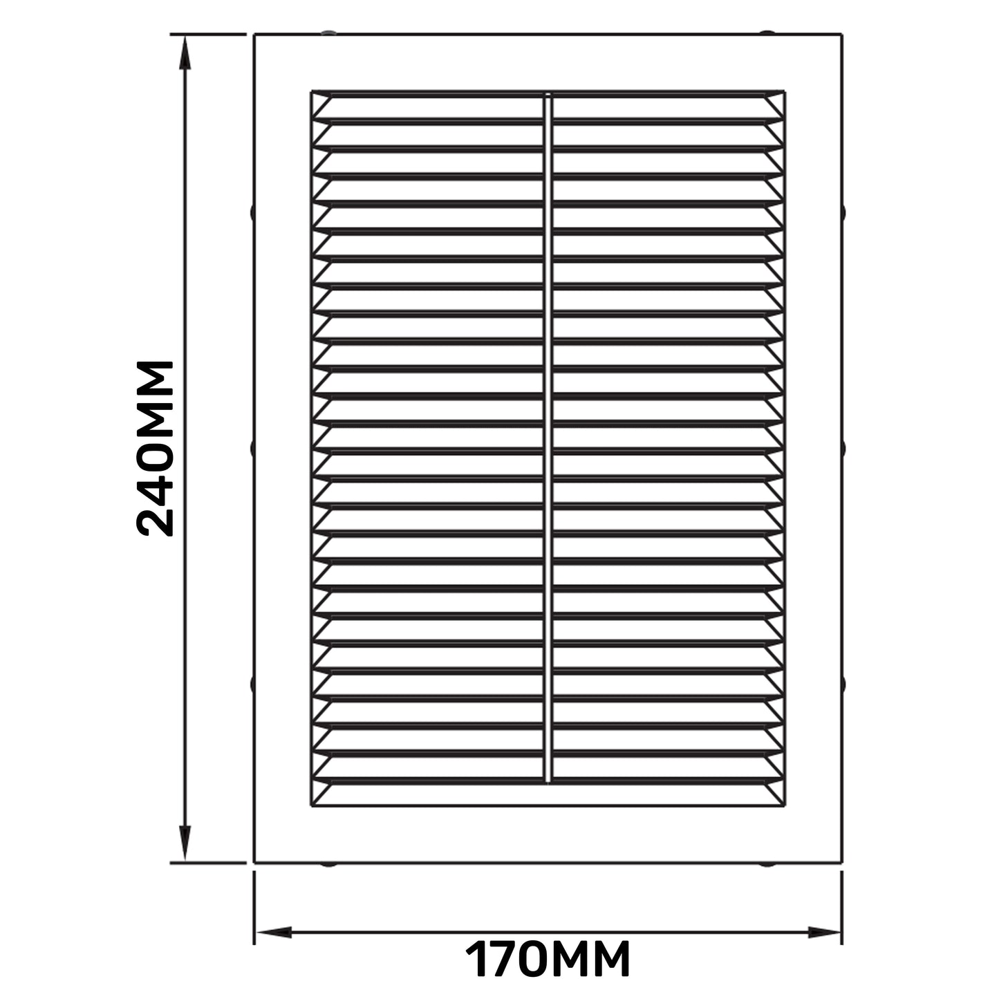 Louvre Vent D/170x240W 240mm X 170mm with Fly Screen for Home and Garden Use