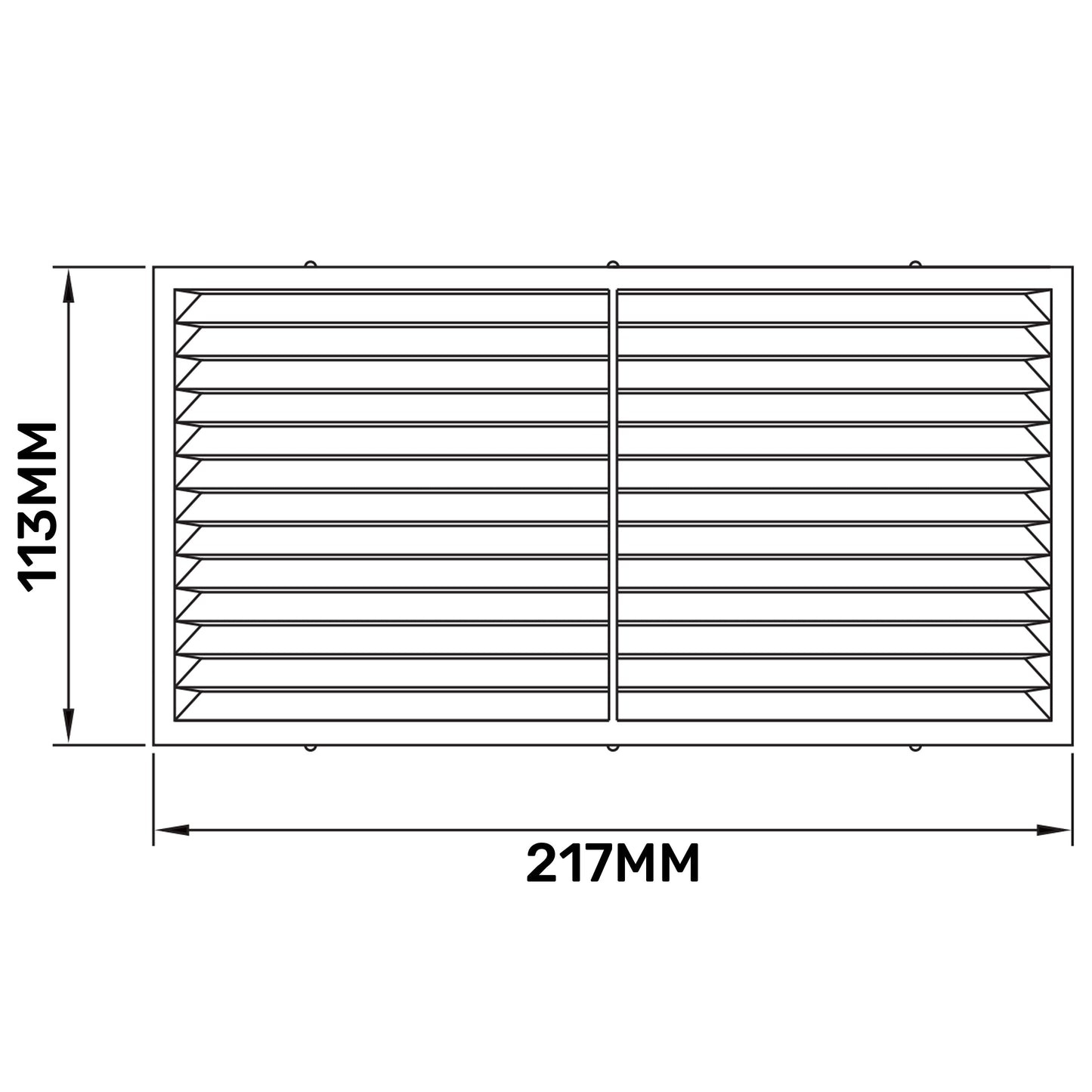 Louvre Vent D/220X120W Classic 220mm X 120mm with Fly Screen Home and Garden Use