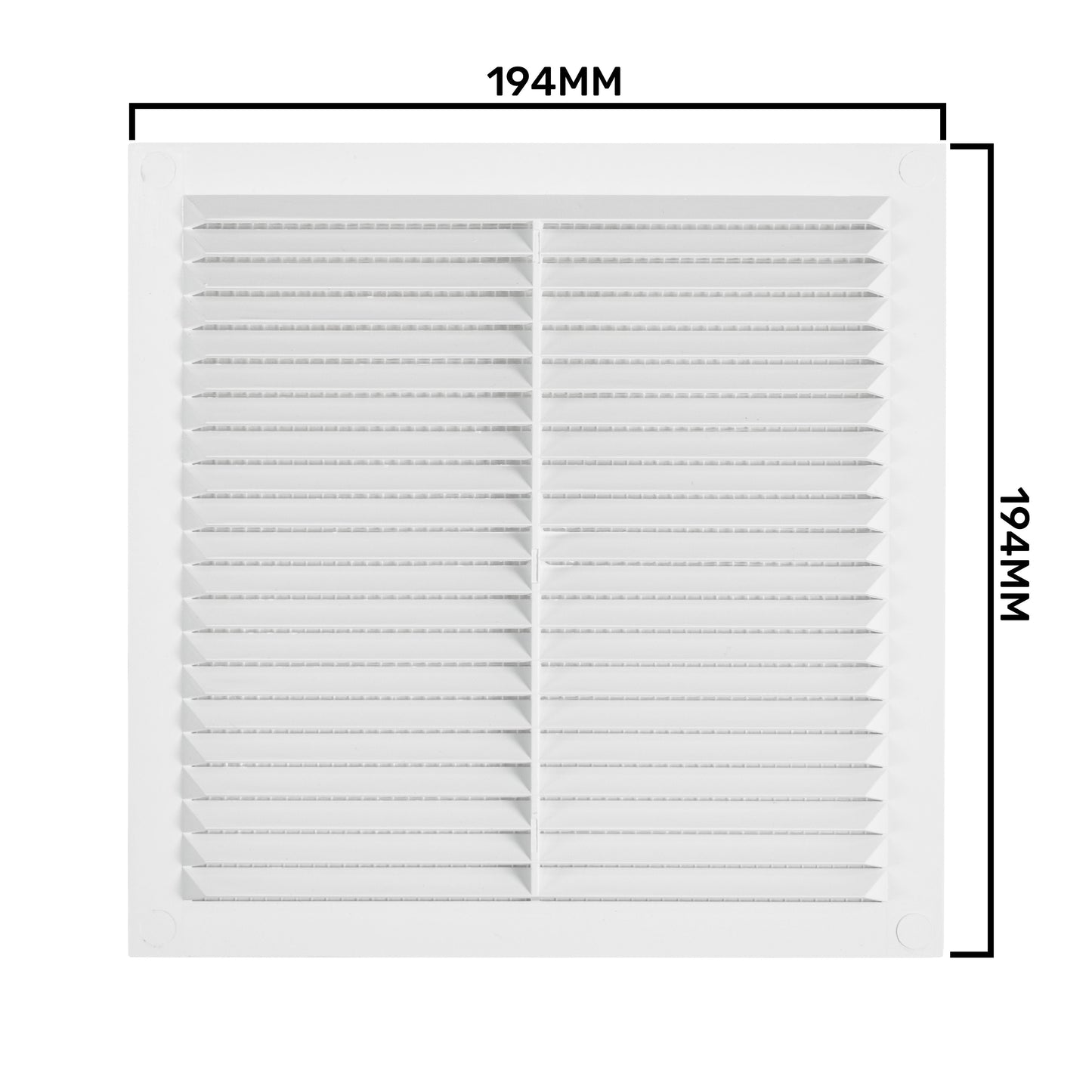 Louvre Vent D/195W 195mm X 195mm with Fly Screen for Home and Garden Use