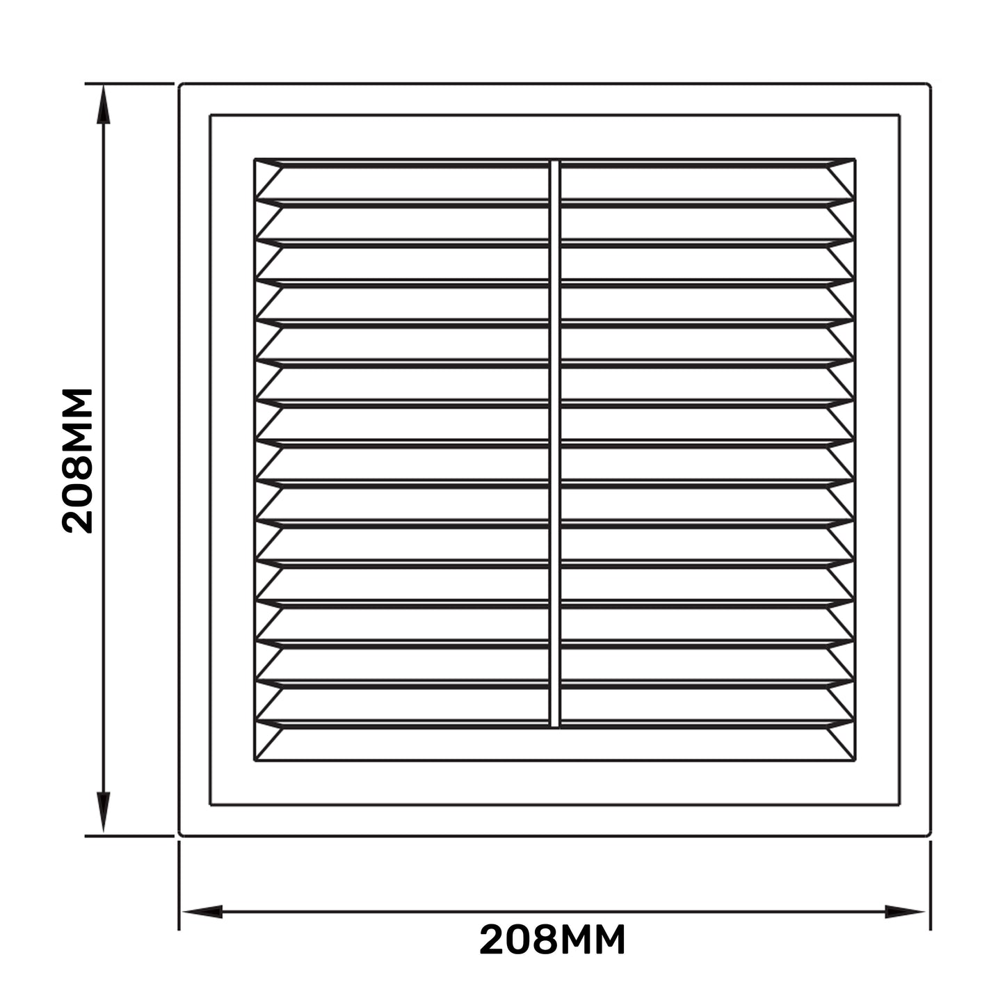 Louvre Vent D/210RW Classic 210mm DIY Tool Accessory Home and Garden Use