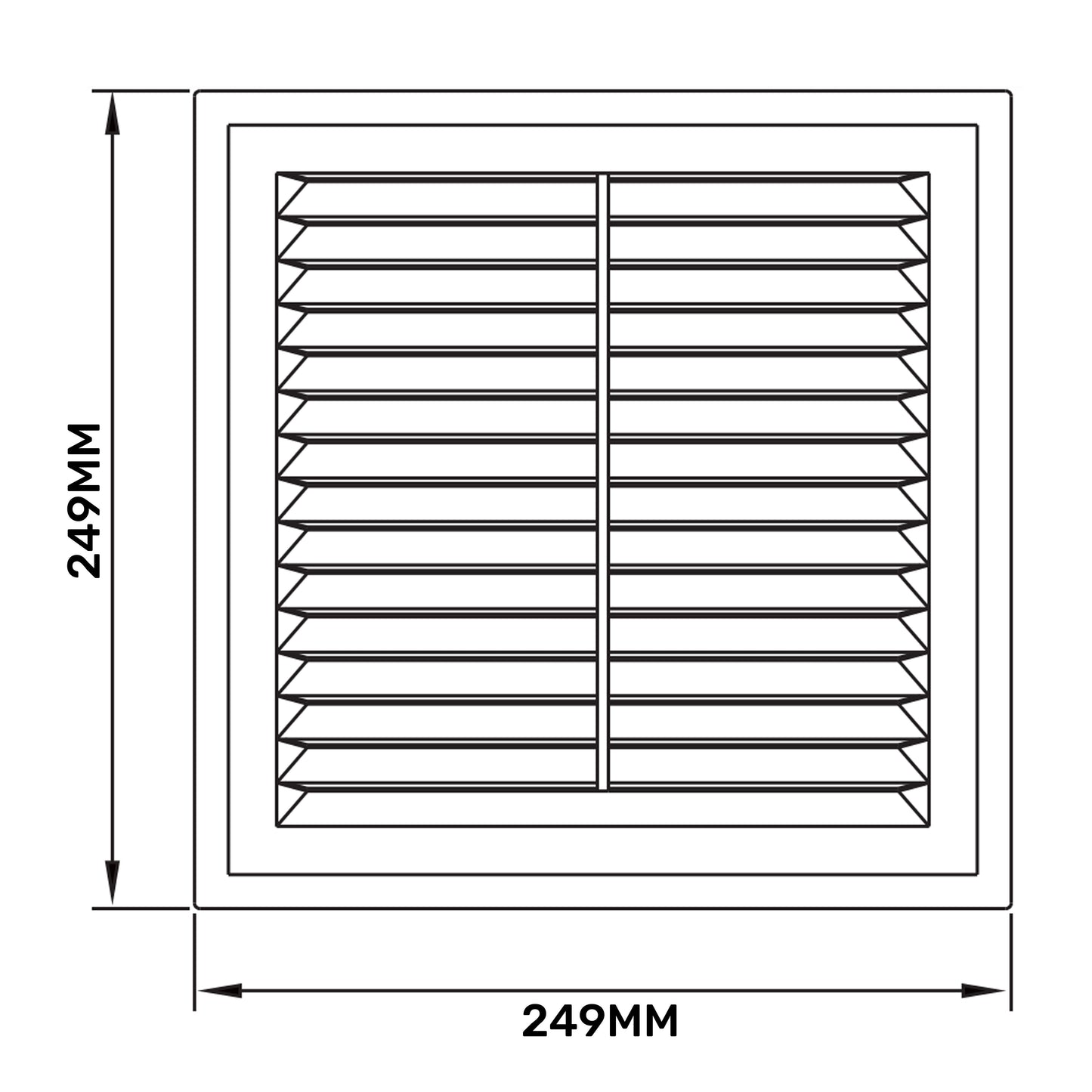 Louvre Vent D/250RW Classic 250mm DIY Tool Accessory Home and Garden Use