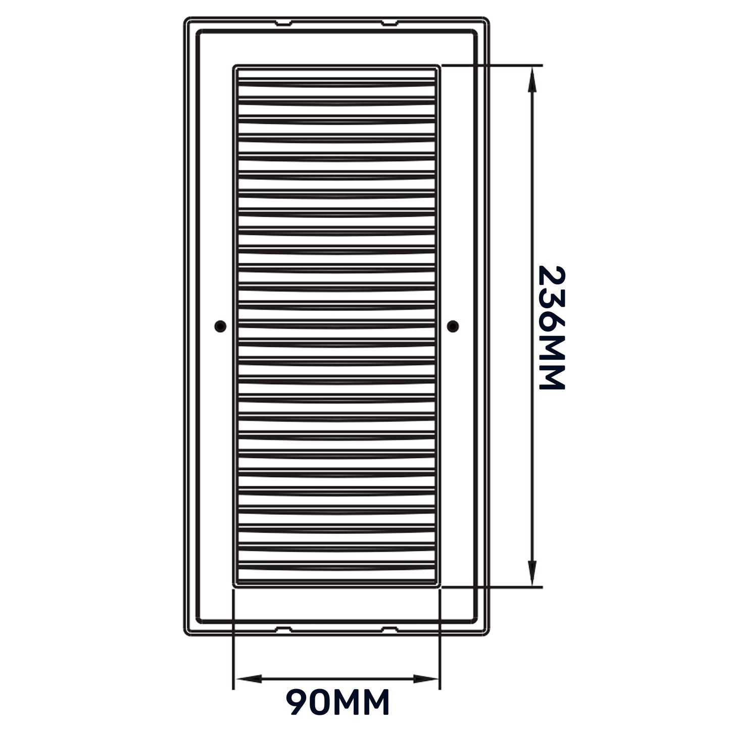 Louvre Vent White DL/90X240RW LUX With Fly Mesh for Home and Garden Use