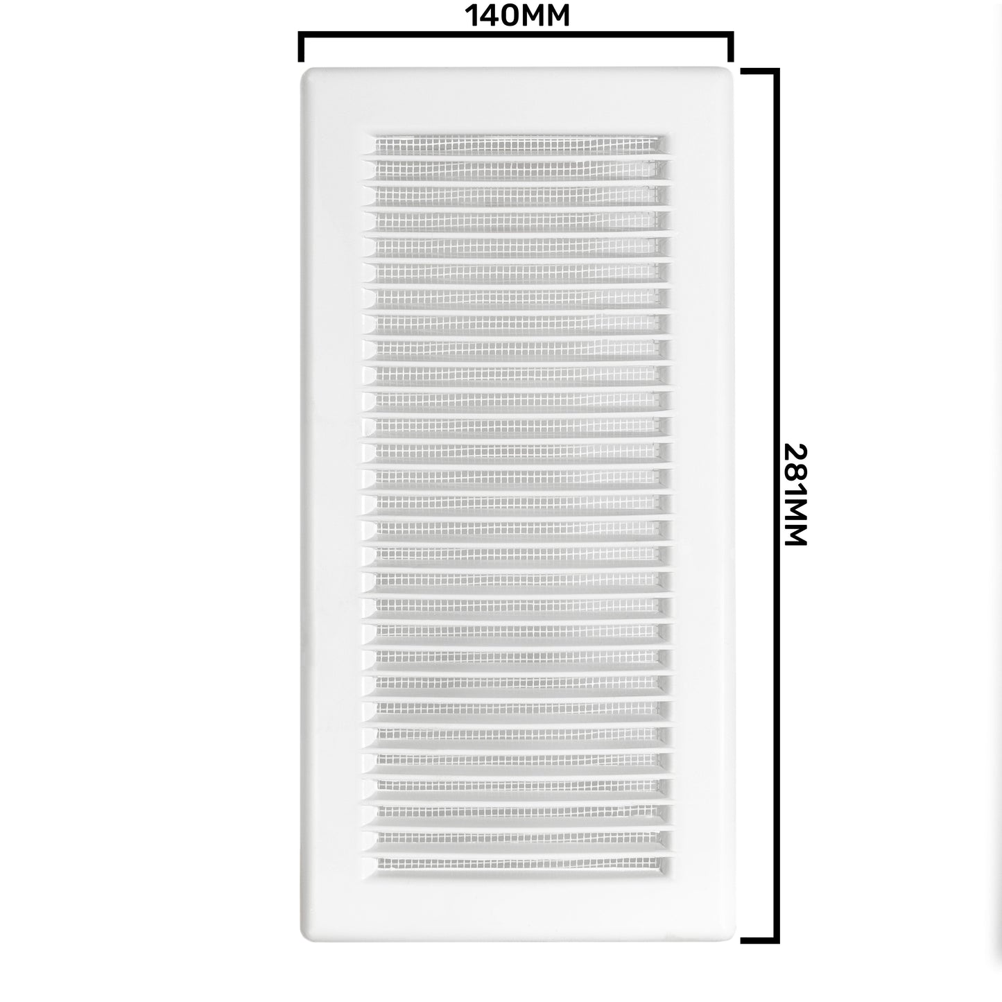 Louvre Vent White DL/90X240RW LUX With Fly Mesh for Home and Garden Use