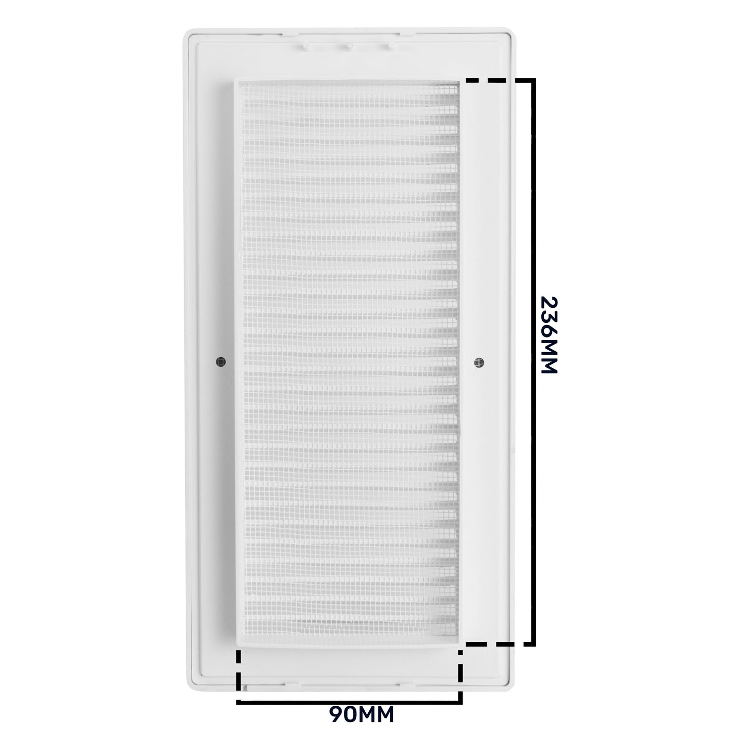 Louvre Vent White DL/90X240RW LUX With Fly Mesh for Home and Garden Use