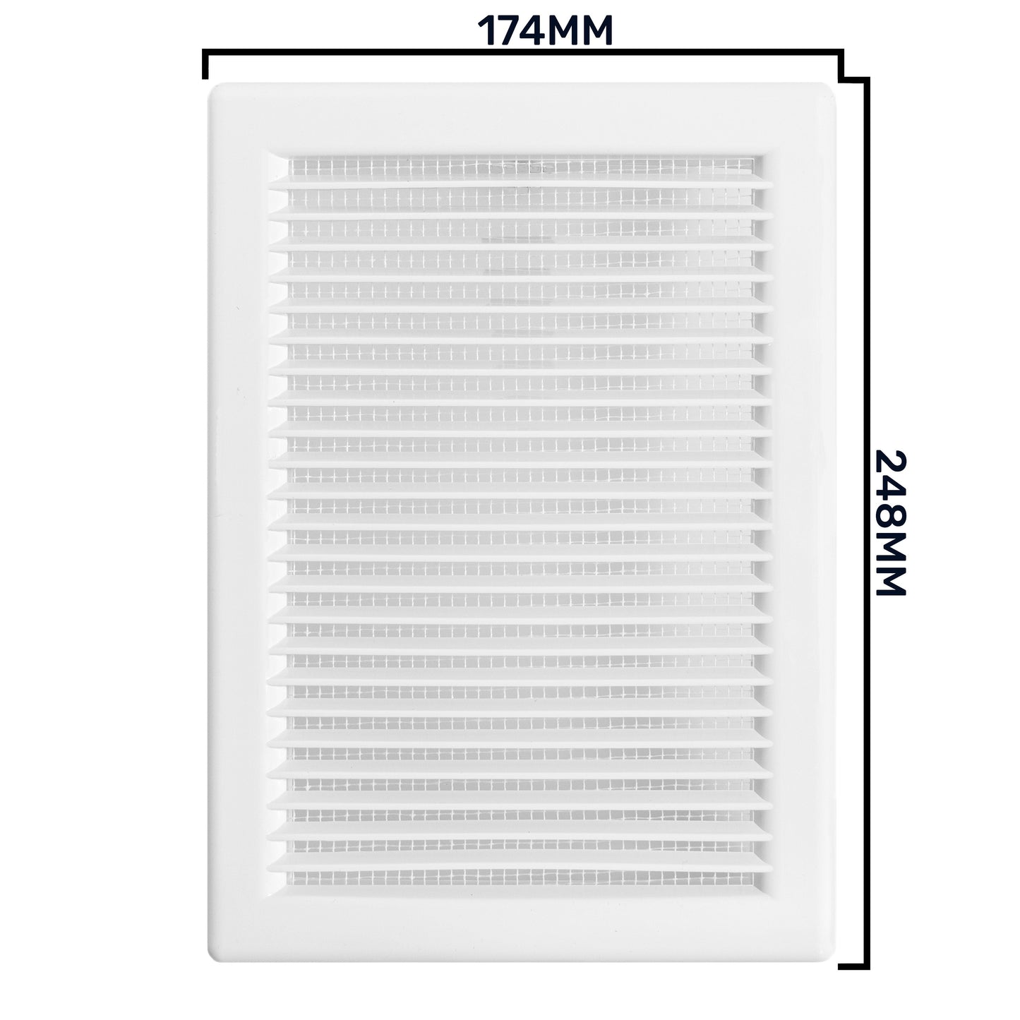 Louvre Vent White DL/140X210 RW LUX With Fly Mesh for Home and Garden Use