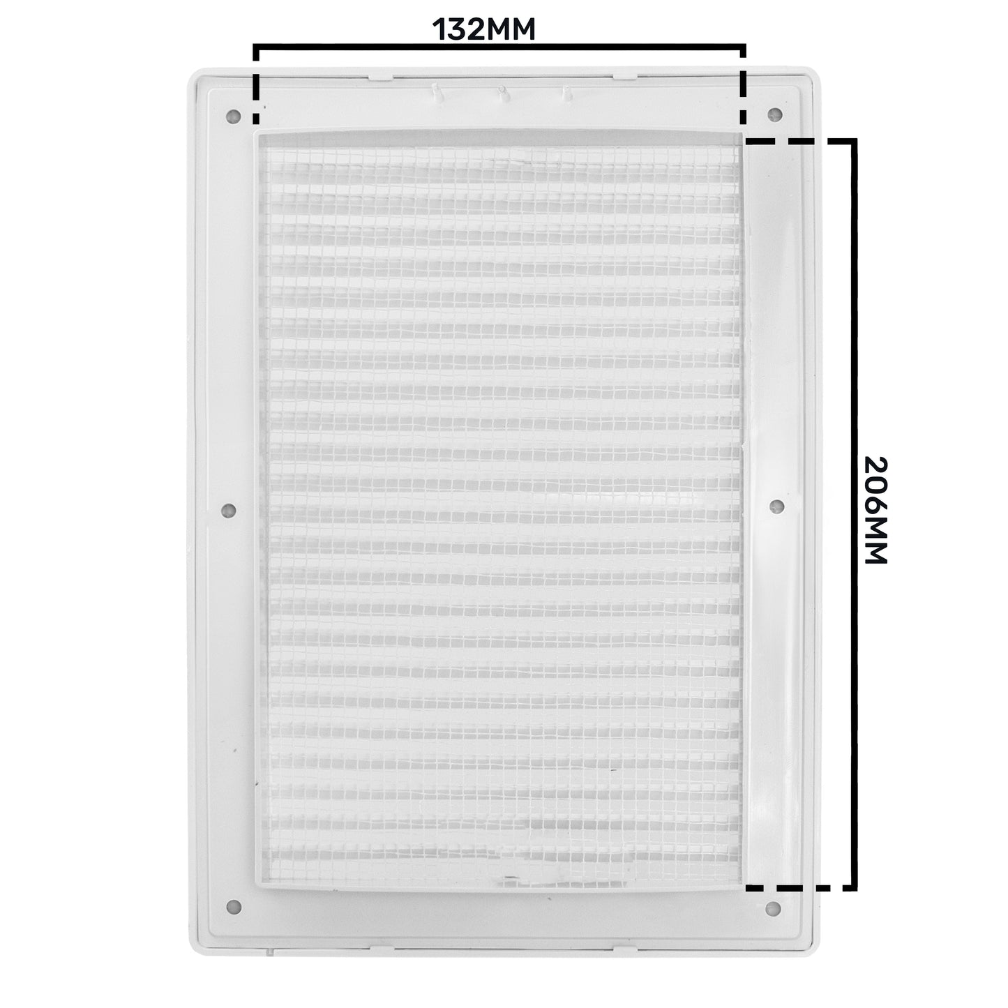 Louvre Vent White DL/140X210 RW LUX With Fly Mesh for Home and Garden Use