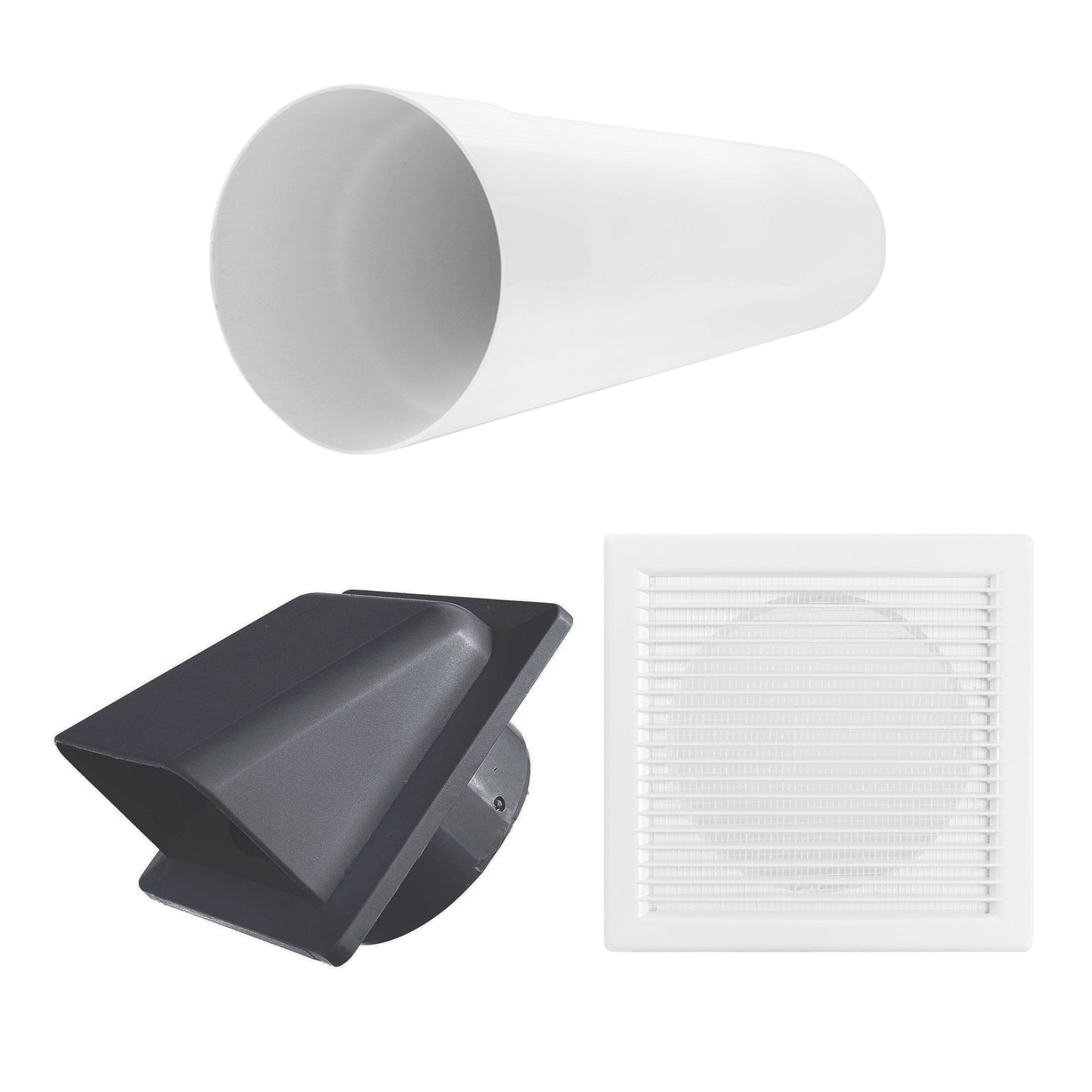 AP Supplies Through Wall Ventilation Kit DL0163 Louvre Vent with Graphite External Vent