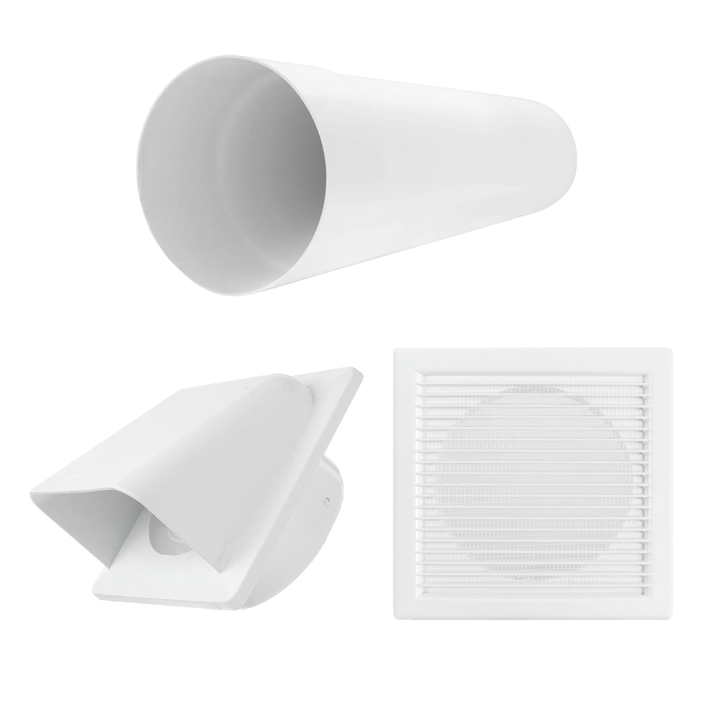 AP Supplies Through Wall Ventilation Kit DL0163 Louvre Vent with White External Vent