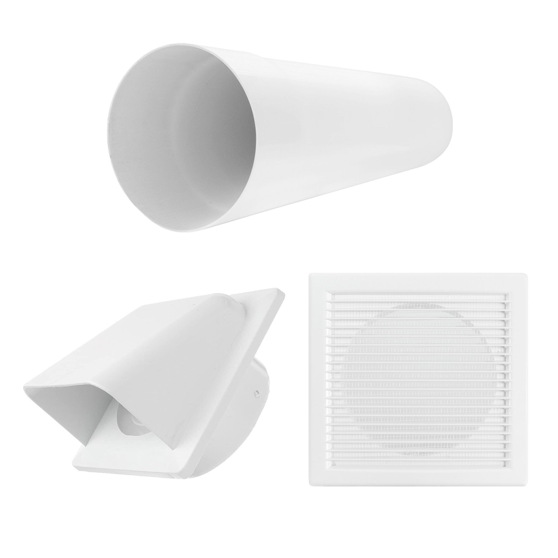 AP Supplies Through Wall Ventilation Kit DL0163 Louvre Vent with White External Vent