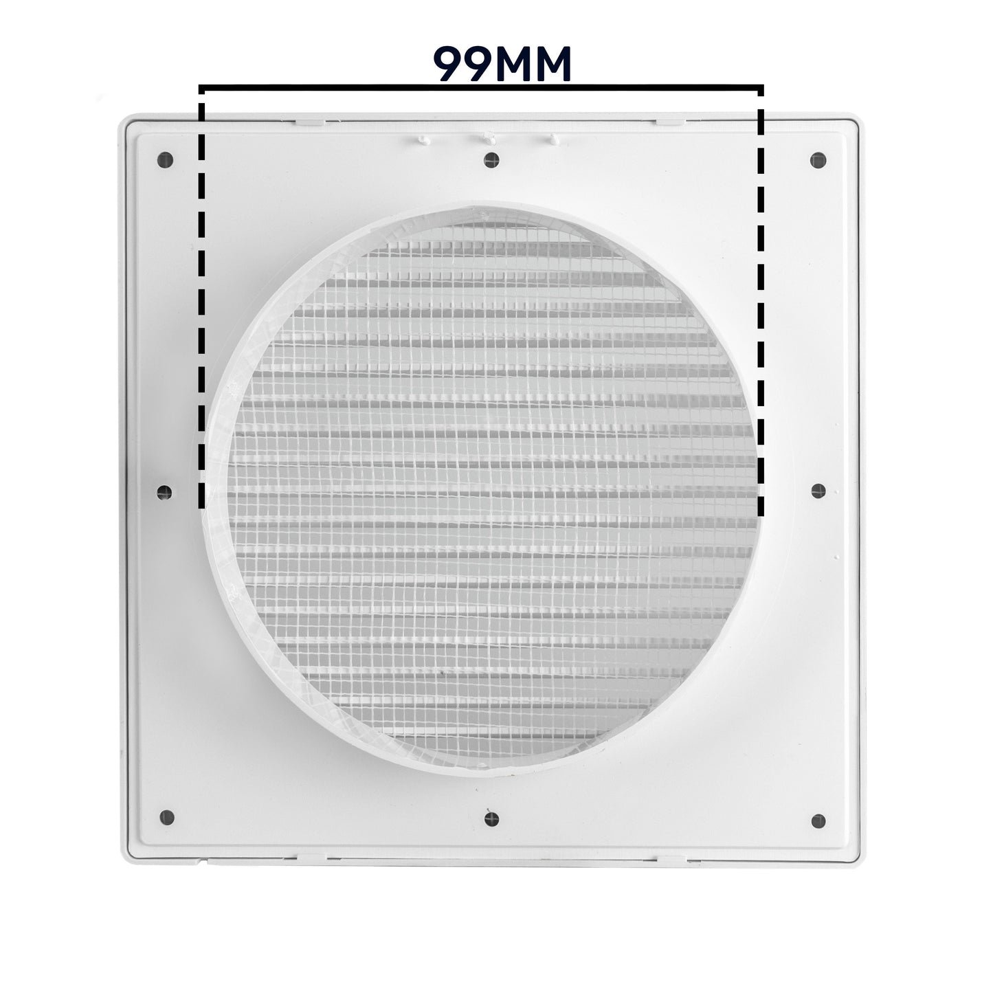 Louvre Vent White DL/100 RW LUX With Fly Mesh for Home and Garden Use