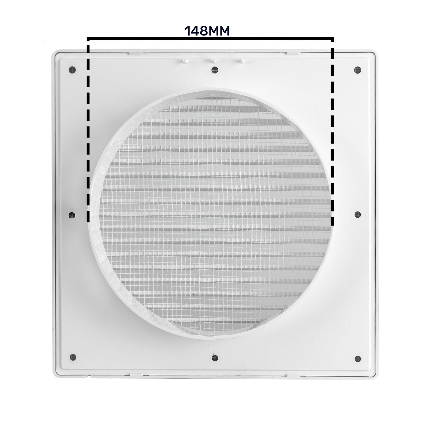 Louvre Vent White DL/150 RW LUX With Fly Mesh for Home and Garden Use