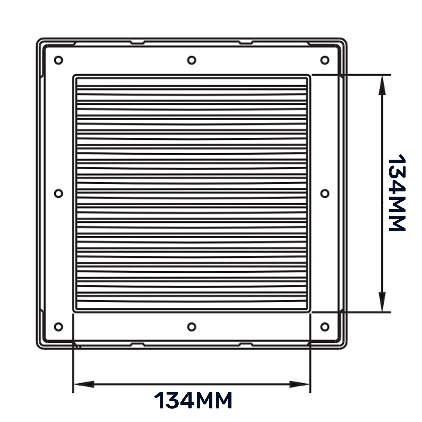 Louvre Vent White DL/135 RW LUX With Fly Mesh for Home and Garden Use