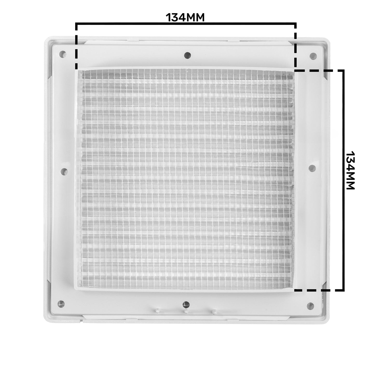 Louvre Vent White DL/135 RW LUX With Fly Mesh for Home and Garden Use
