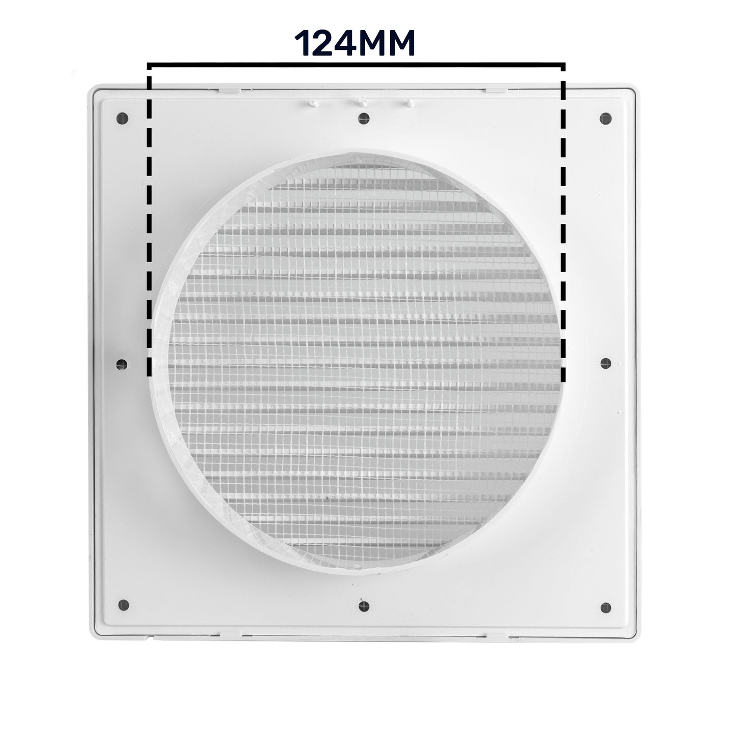 Louvre Vent White DL/125 RW LUX With Fly Mesh for Home and Garden Use