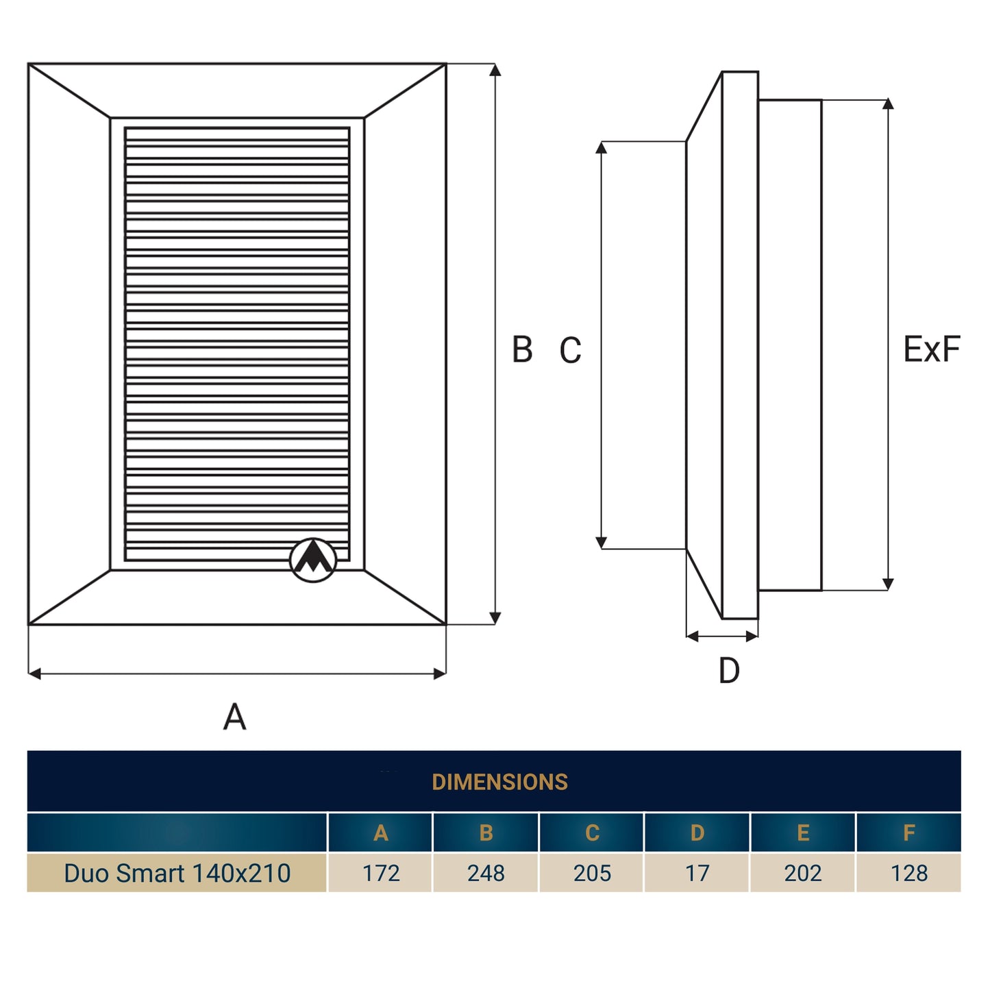 Louvre Vent Duo Smart 140/210 140mm X 210mm With Fly Mesh for DIY Tool Accessory