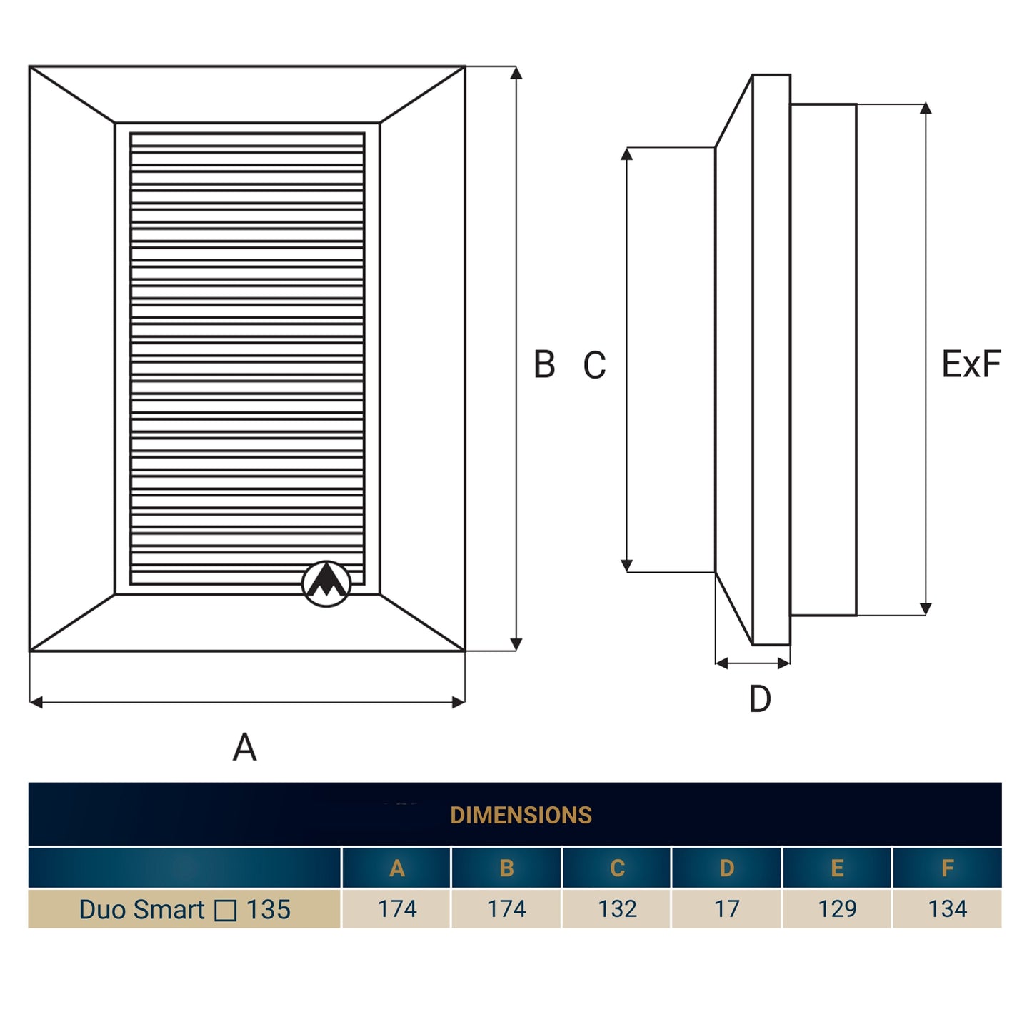 Louvre Vent White Duo Smart 135G 135mm With Fly Mesh for Home and Garden Use
