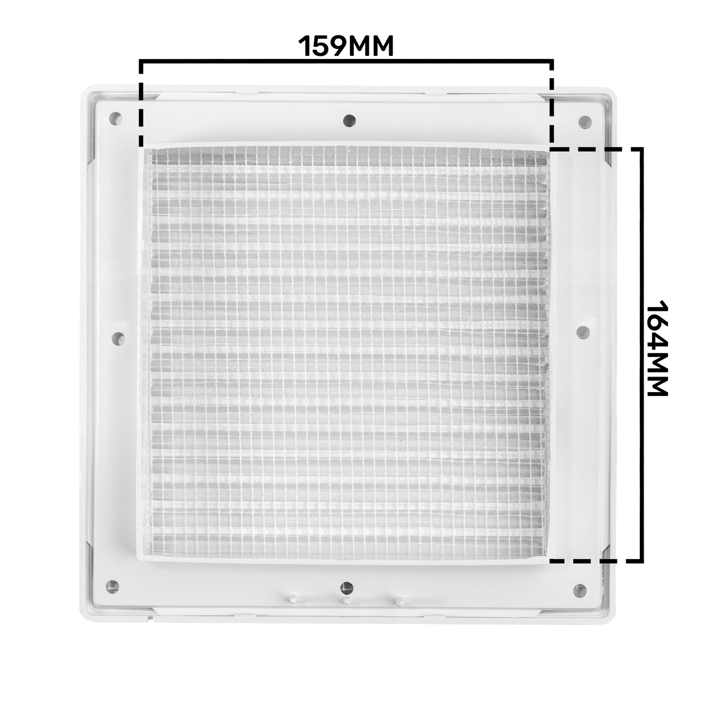 Louvre Vent White Duo Smart 165 With Fly Mesh for Home and Garden Use