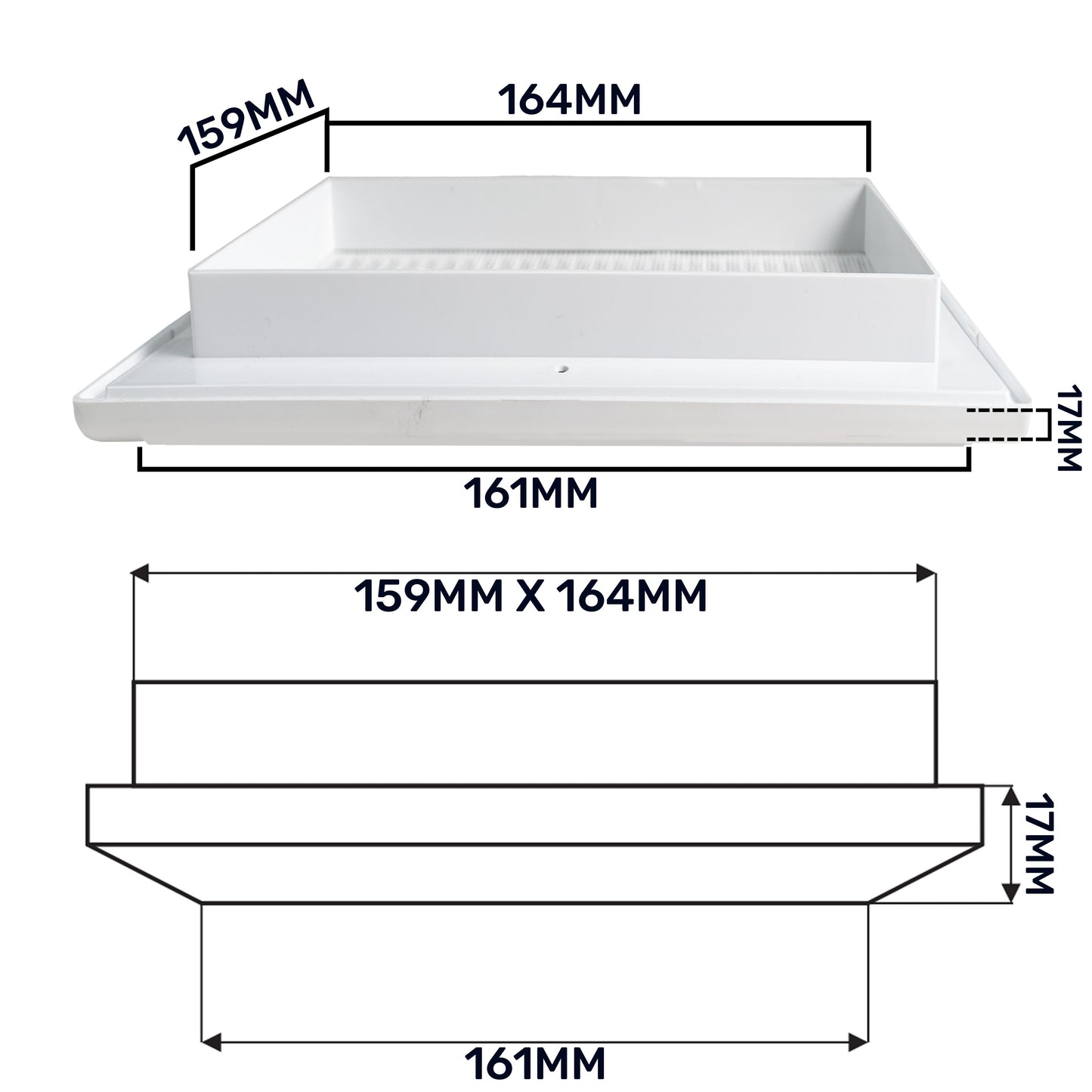 Louvre Vent White Duo Smart 165 With Fly Mesh for Home and Garden Use