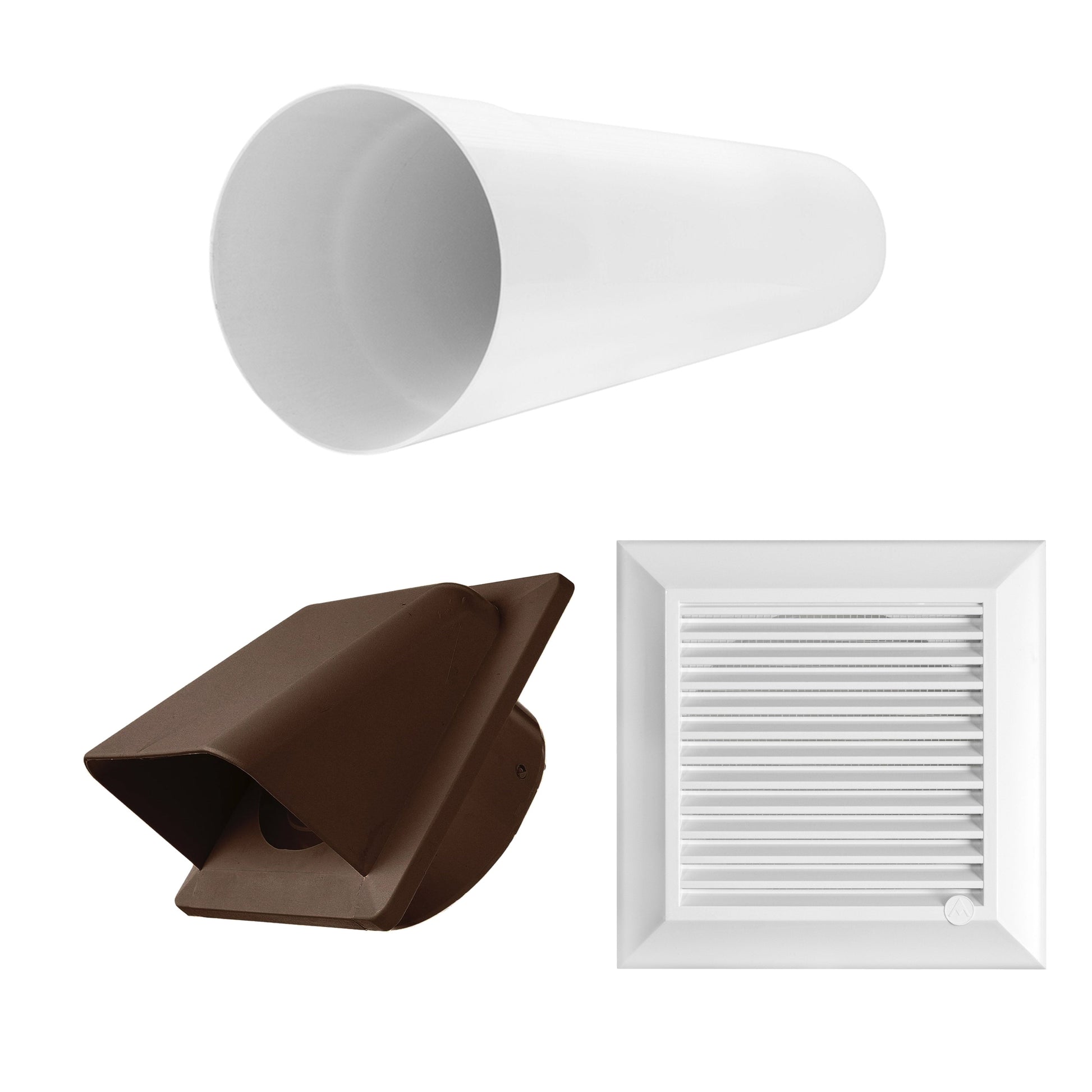 AP Supplies Through Wall Ventilation Kit Duo Smart DS4178 Vent with Brown External Vent