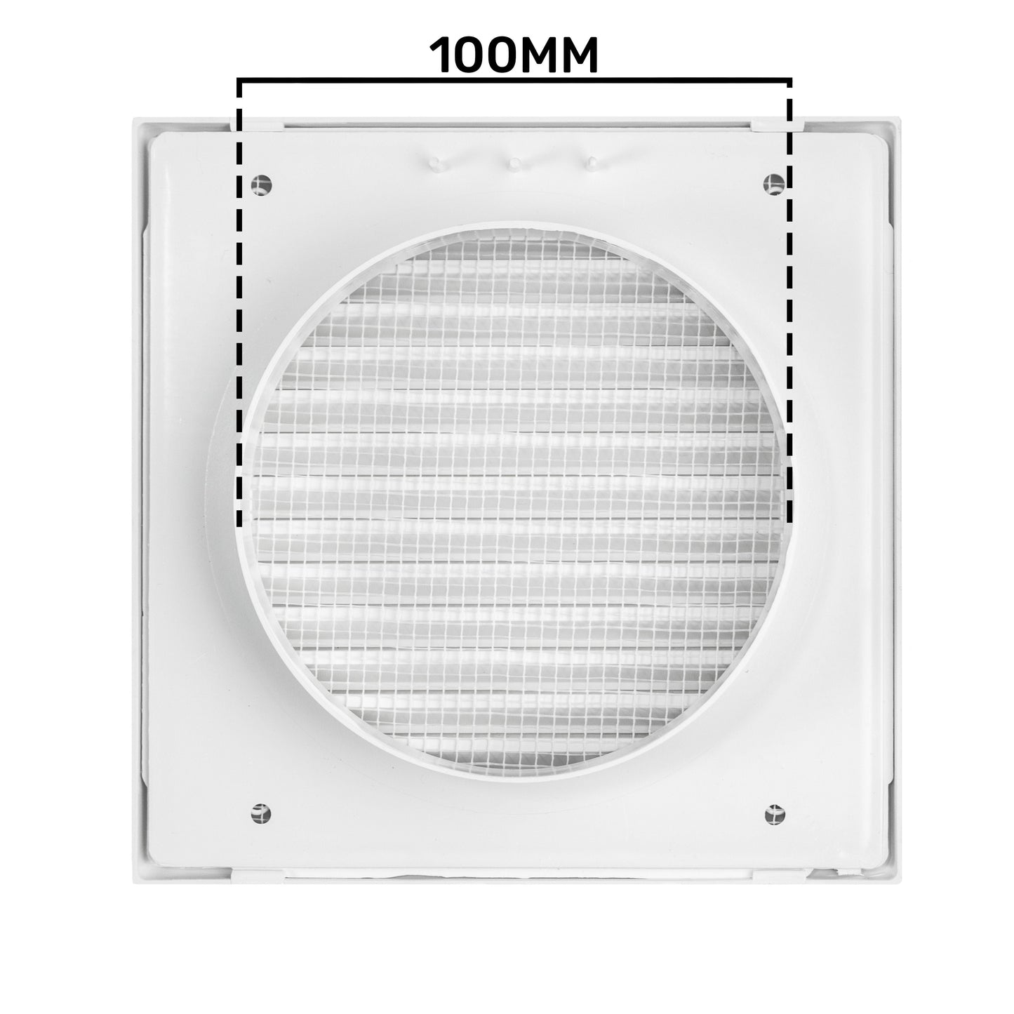 Louvre Vent White Duo Smart 135 fi 100mm With Fly Mesh for Home and Garden Use