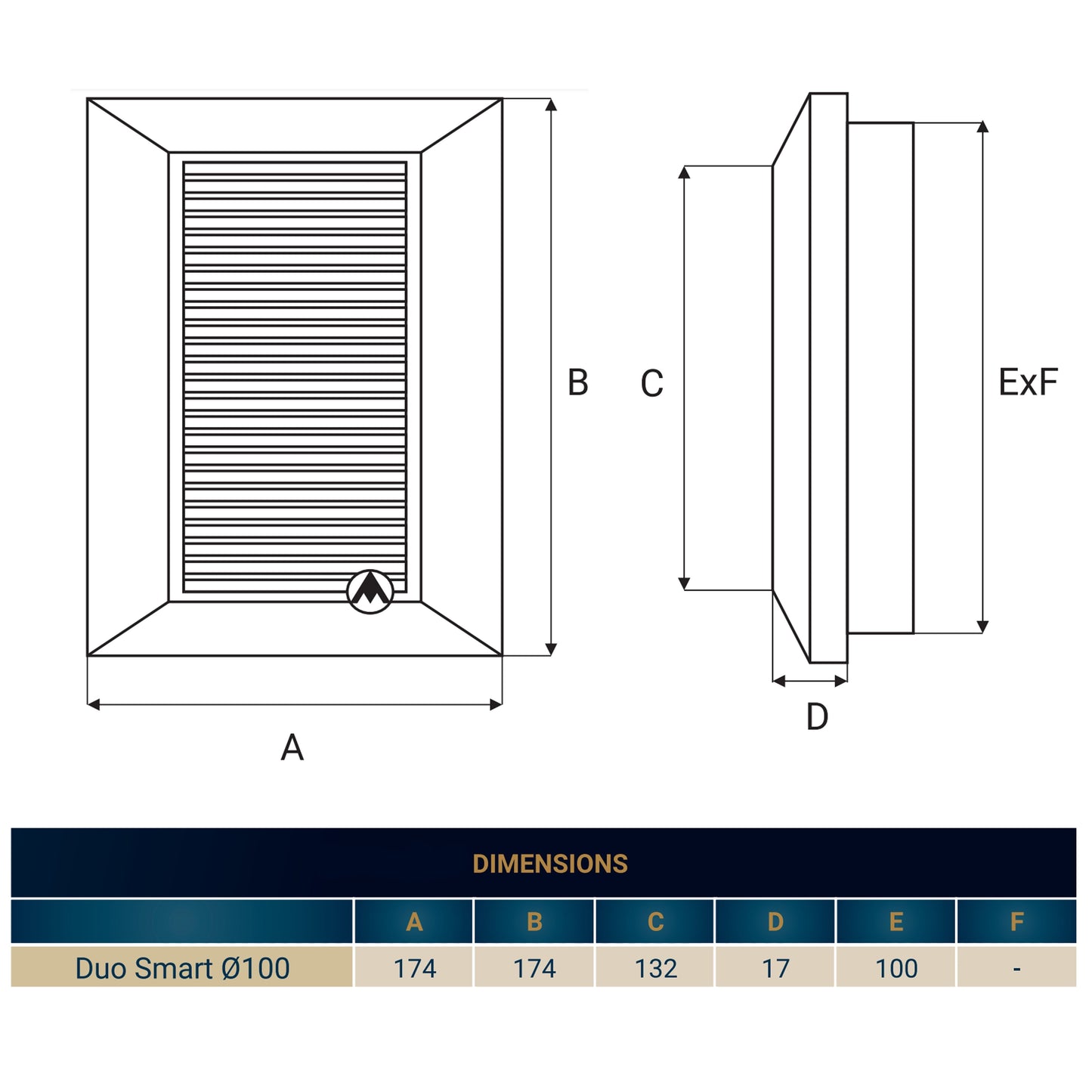 Louvre Vent White Duo Smart 135 fi 100mm With Fly Mesh for Home and Garden Use
