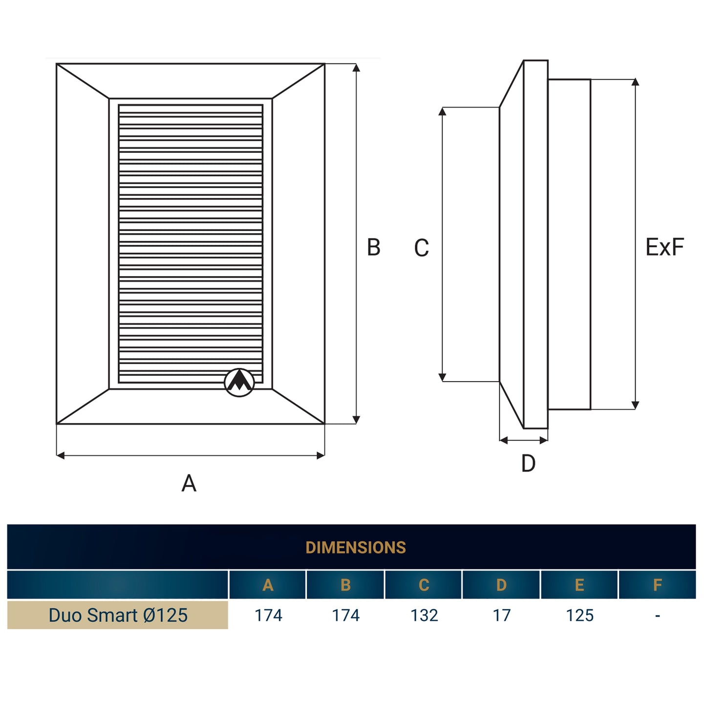 Louvre Vent White Duo Smart 135 fi 125mm With Fly Mesh for Home and Garden Use