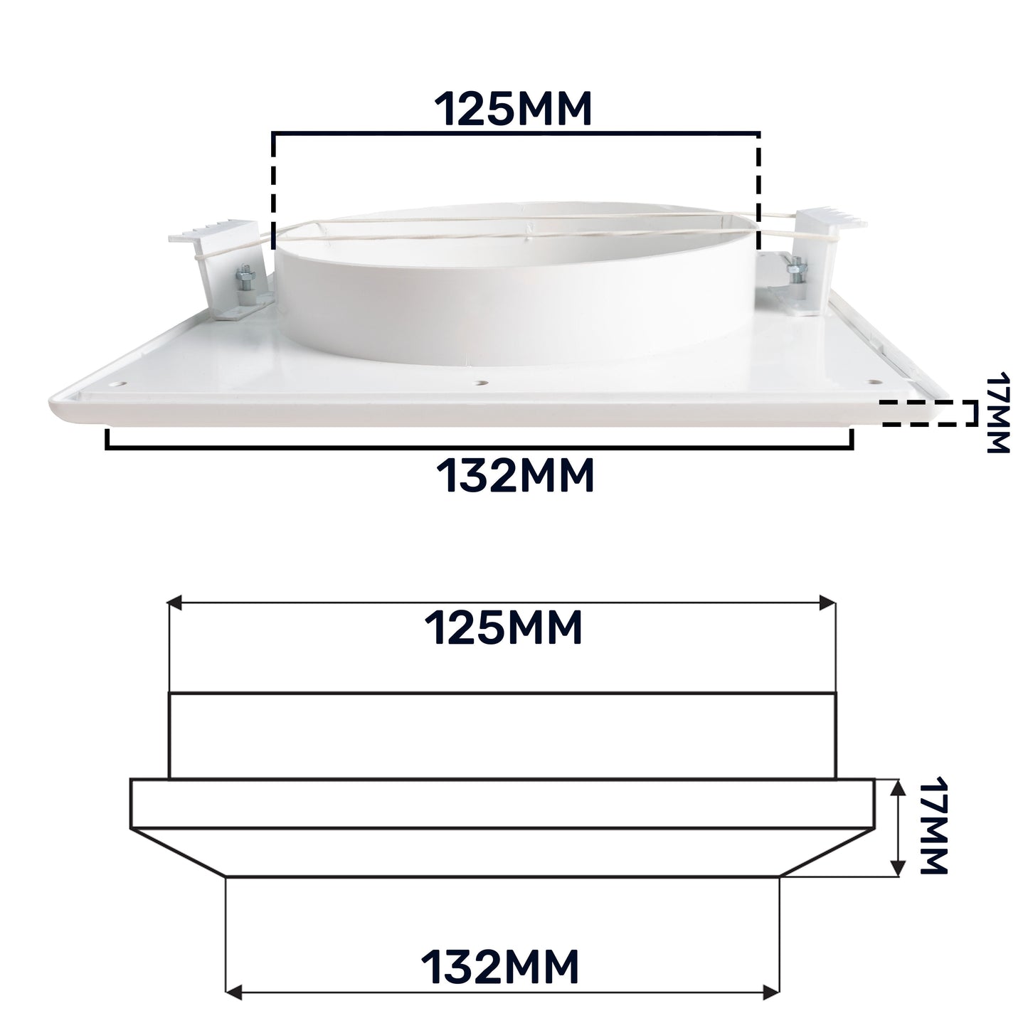 Louvre Vent White Duo Smart 135 fi 125mm With Fly Mesh for Home and Garden Use