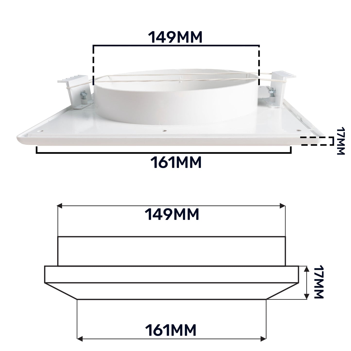Louvre Vent White Duo Smart 165 fi 150mm With Fly Mesh for Home and Garden Use