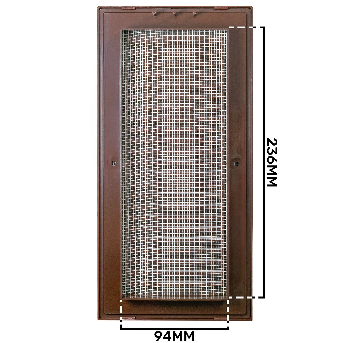 Louvre Vent Duo Smart 90/240 Brown 90mm x 240mm With Fly Mesh DIY Tool Accessory