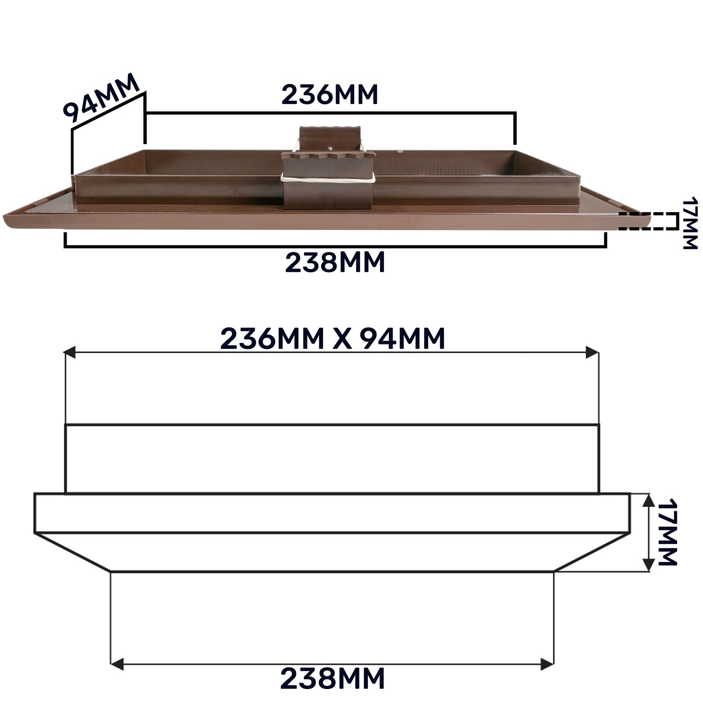 Louvre Vent Duo Smart 90/240 Brown 90mm x 240mm With Fly Mesh DIY Tool Accessory