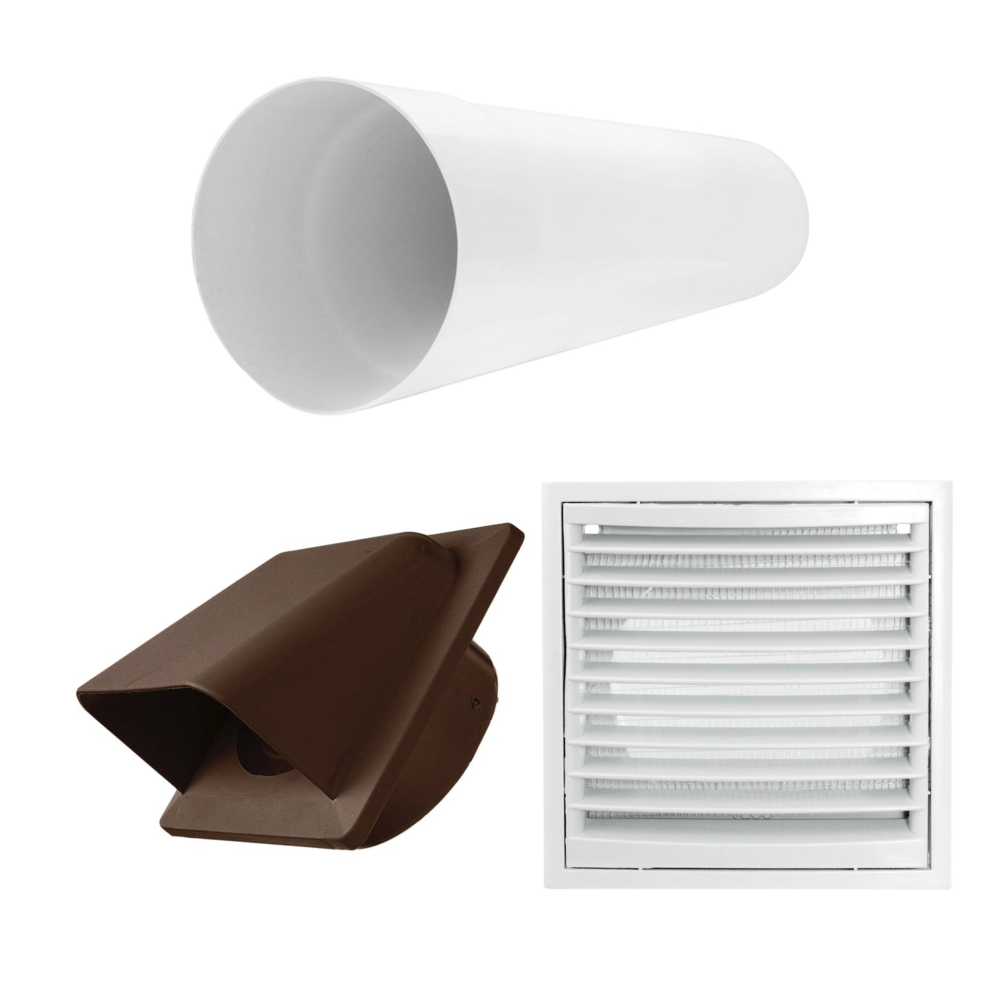 AP Supplies Through Wall Ventilation Kit Louvre Vent VC-KR0153 with Brown External Vent