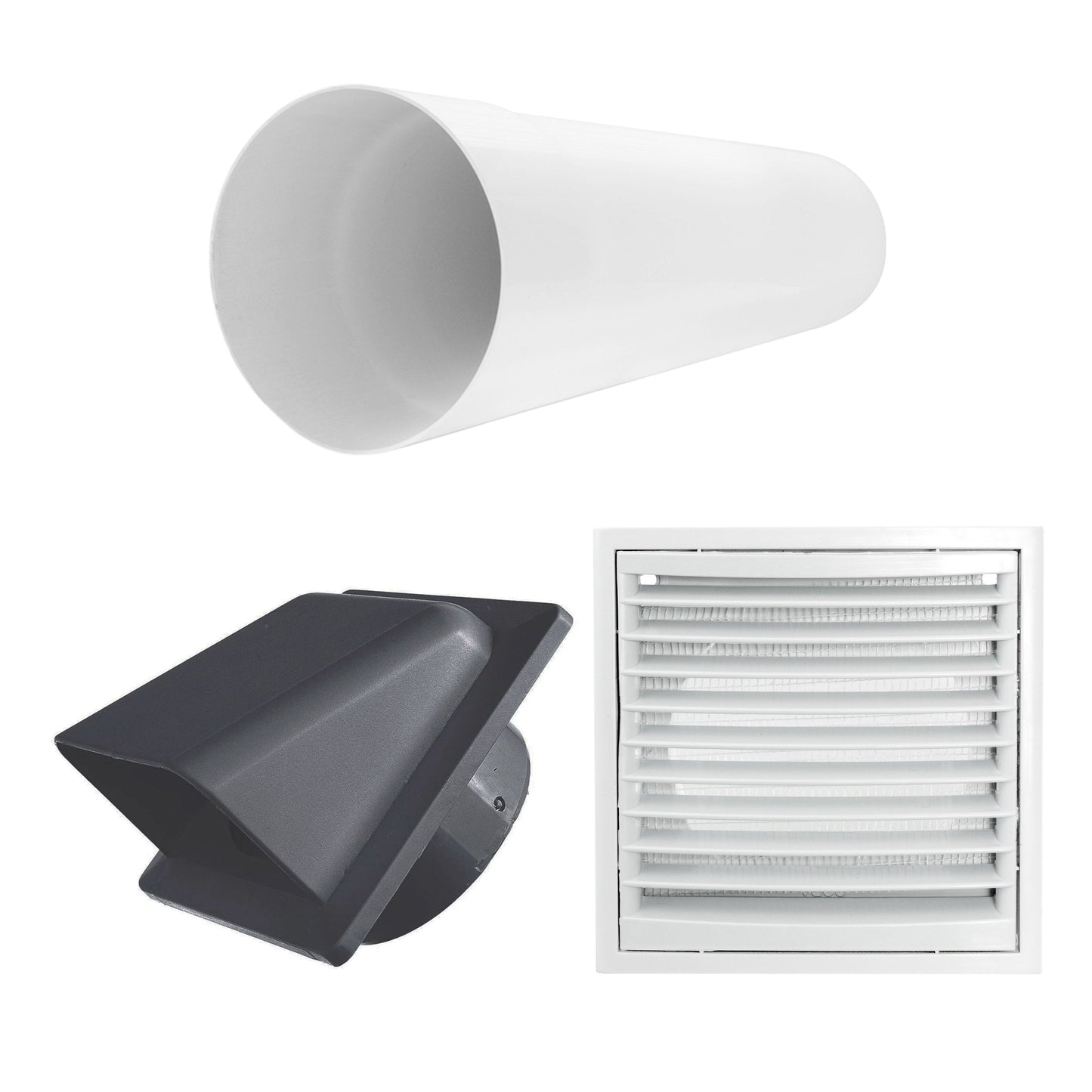 AP Supplies Through Wall Ventilation Kit Louvre Vent VC-KR0153 with Graphite External Vent