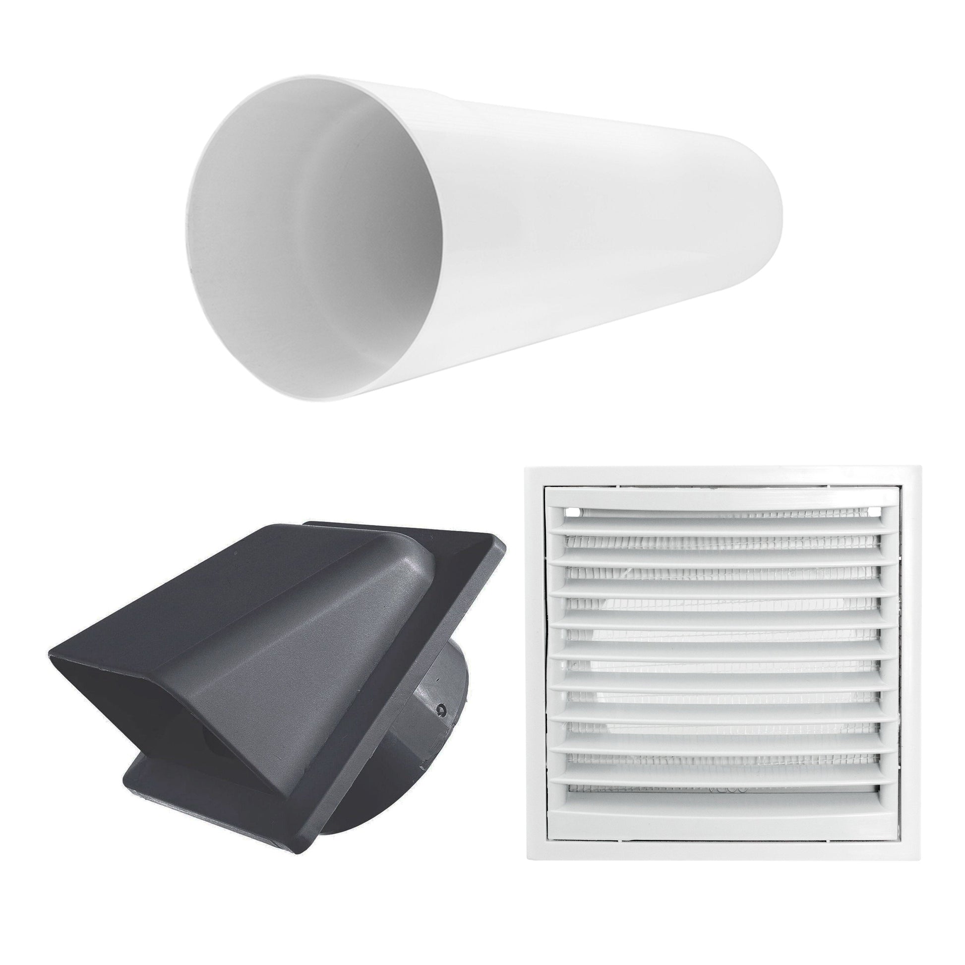 AP Supplies Through Wall Ventilation Kit Louvre Vent VC-KR0153 with Graphite External Vent