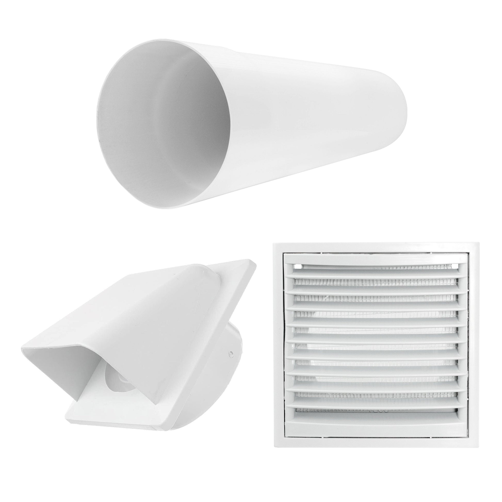 AP Supplies Through Wall Ventilation Kit Louvre Vent VC-KR0153 with White External Vent