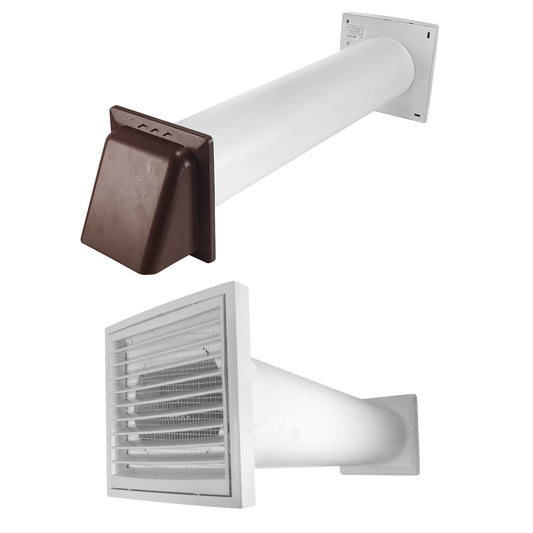 AP Supplies Through Wall Ventilation Kit Louvre Vent VC-KR0153 with Brown External Vent