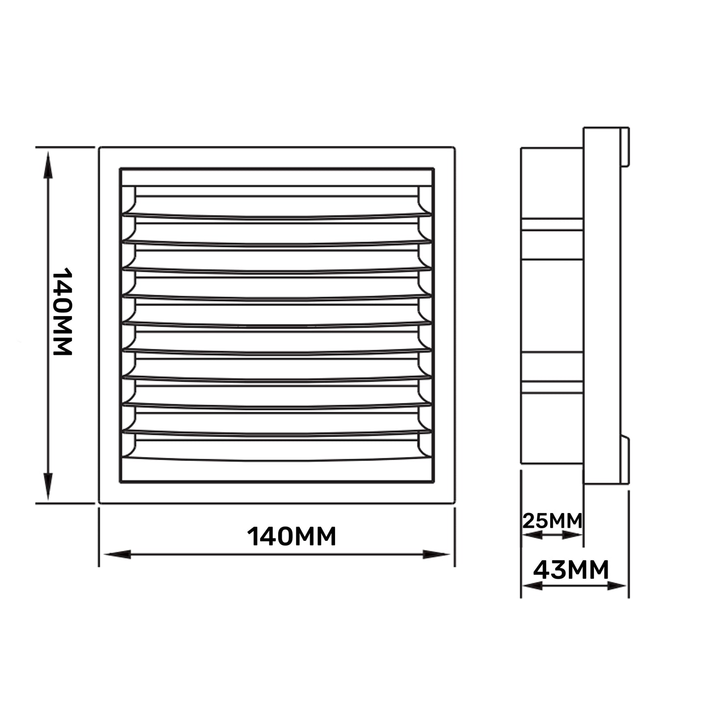Louvre Vent KR100/125 Water Flow Control Home and Garden Use