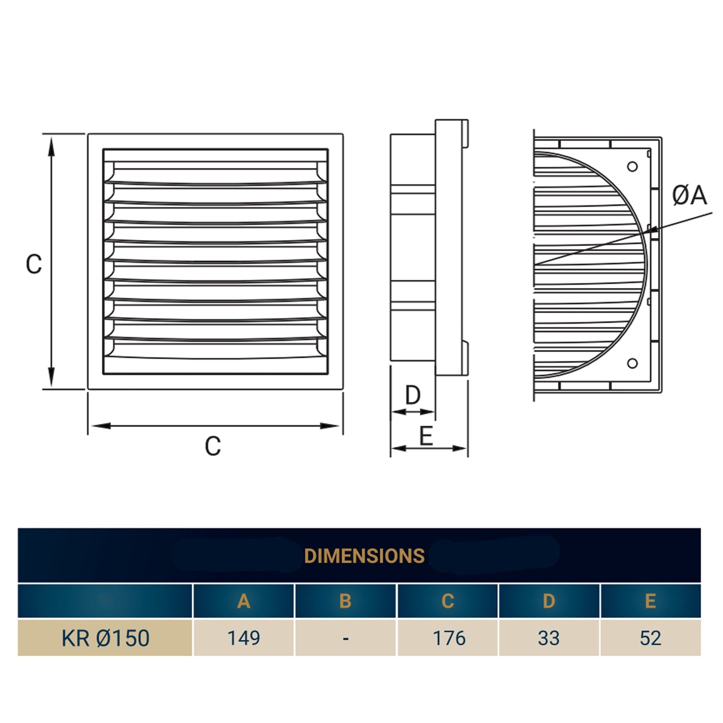 Louvre Vent KR150 DIY Tool Accessory Home and Garden Use