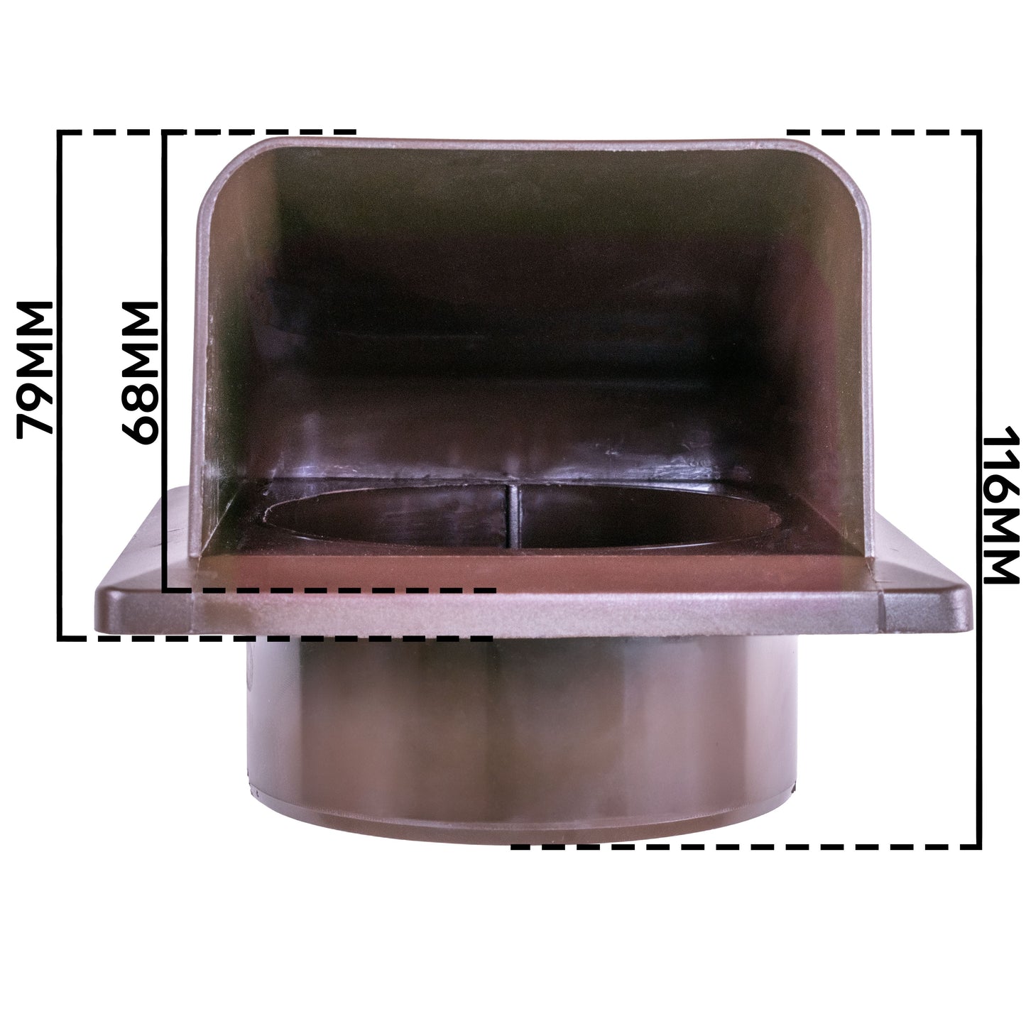 External Brown Louvre Vent KRD/100B fi100mm for Home and Garden Use