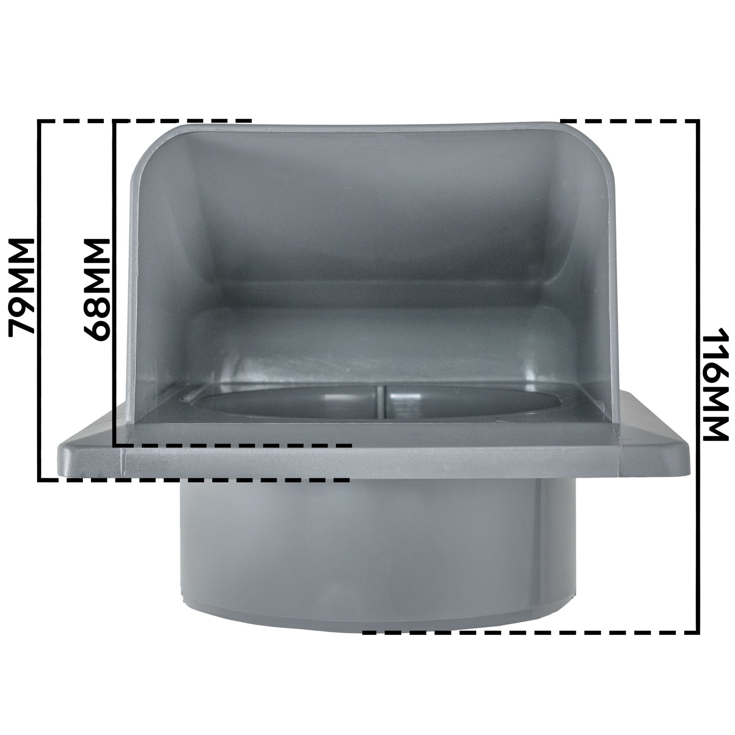 External Graphite Louvre Vent KRD/100G fi100mm for Home and Garden Use