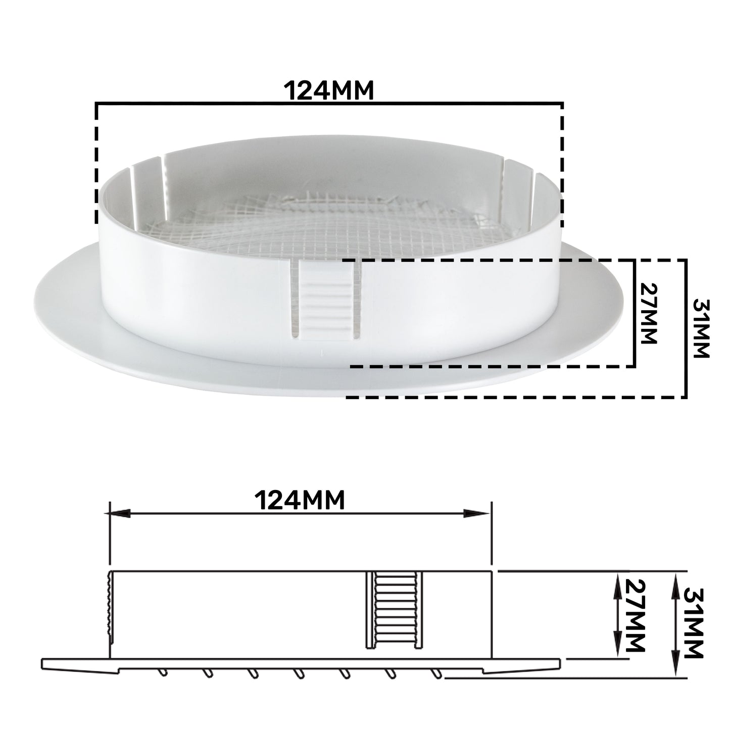 Louvre Vent KRO 125 With Fly Mesh DIY Tool Accessory Home and Garden Use