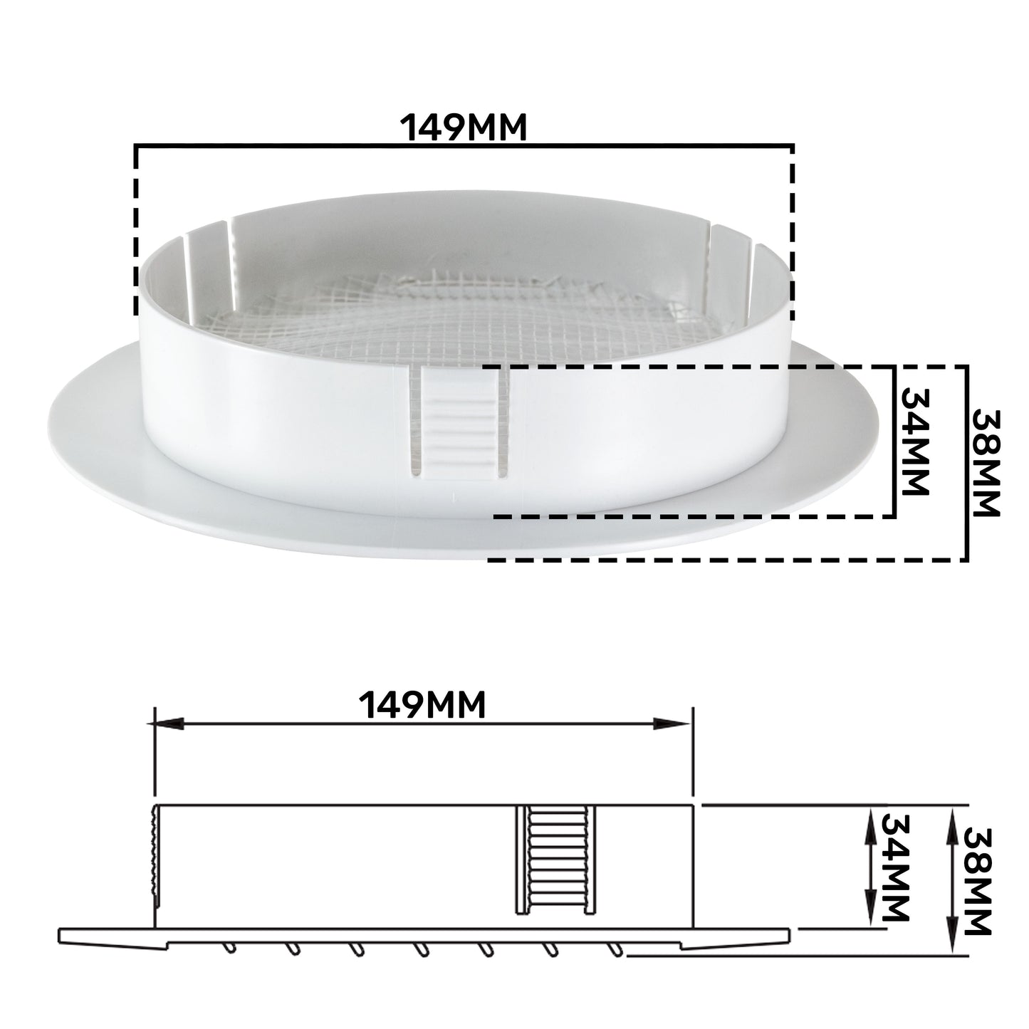 Louvre Vent KRO 150 With Fly Mesh DIY Tool Accessory Home and Garden Use