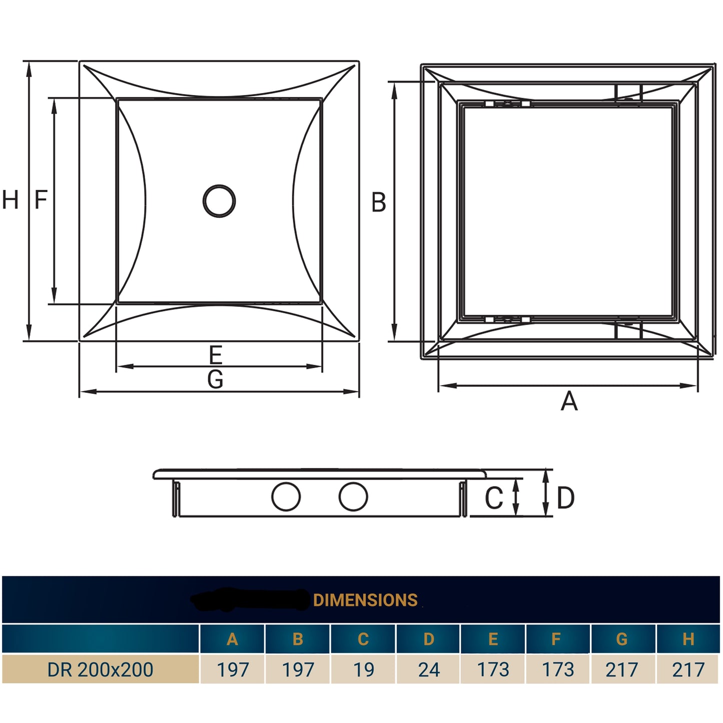 Access Panel Door PP, White 200mm x 200mm DIY Tool Accessory Home and Garden Use